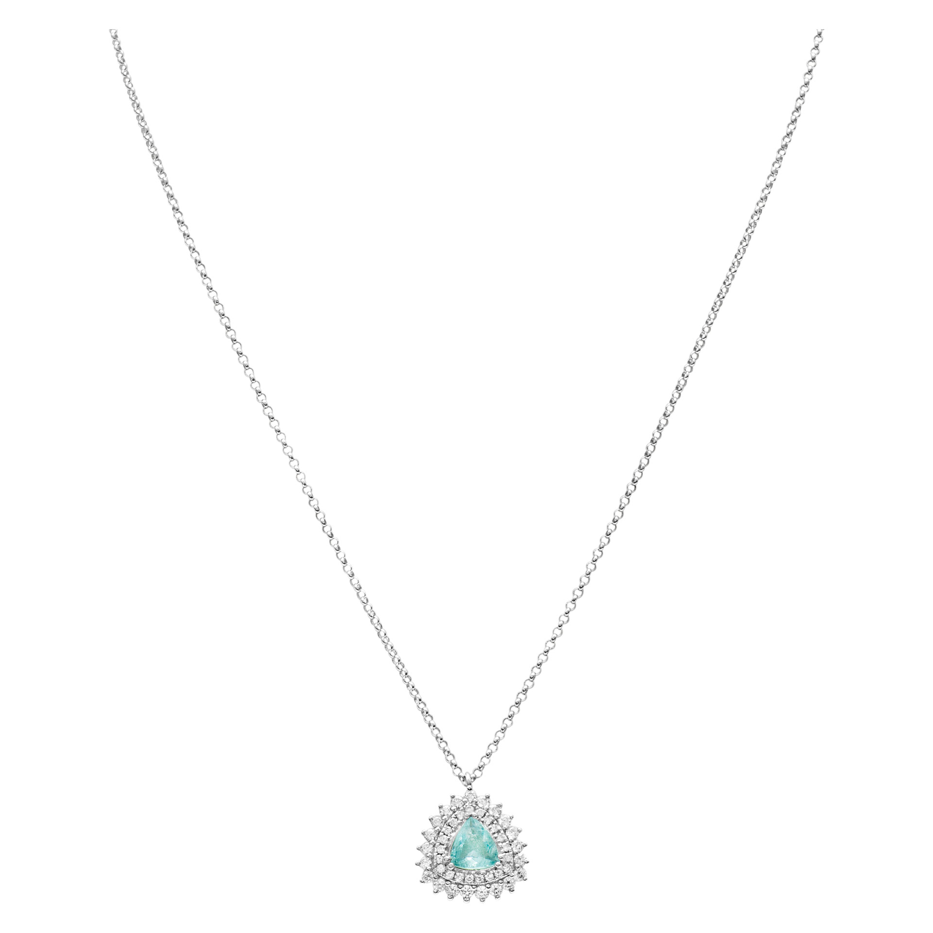 Sparkling tourmaline pendant necklace with diamonds image 2