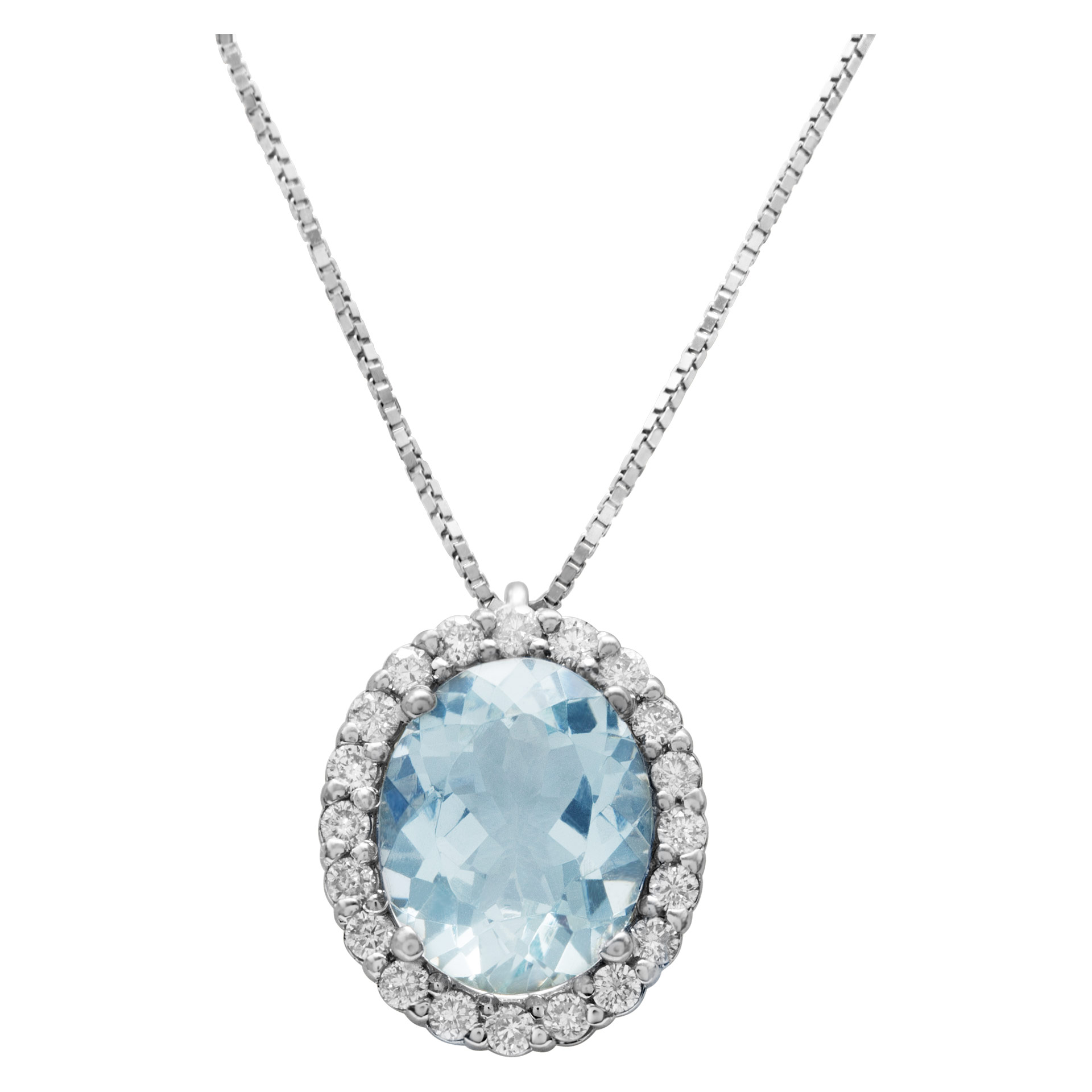 Sweet Aquamarine pendant with diamonds image 1