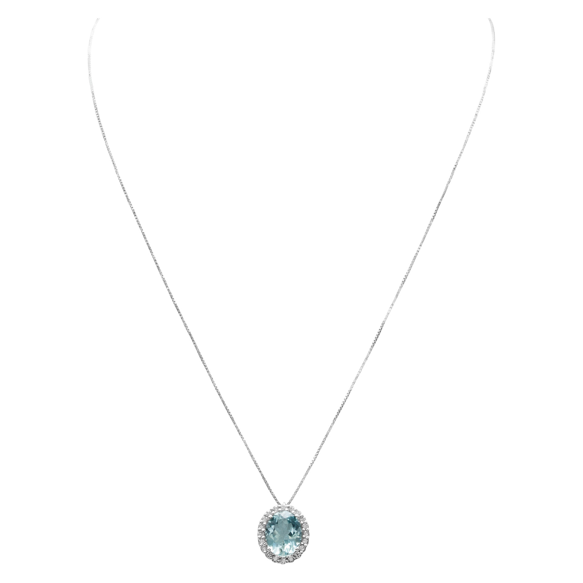 Sweet Aquamarine pendant with diamonds image 3