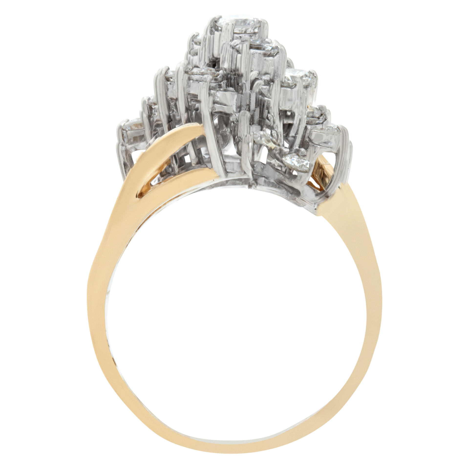Diamond ring in 14k white and yellow gold image 4