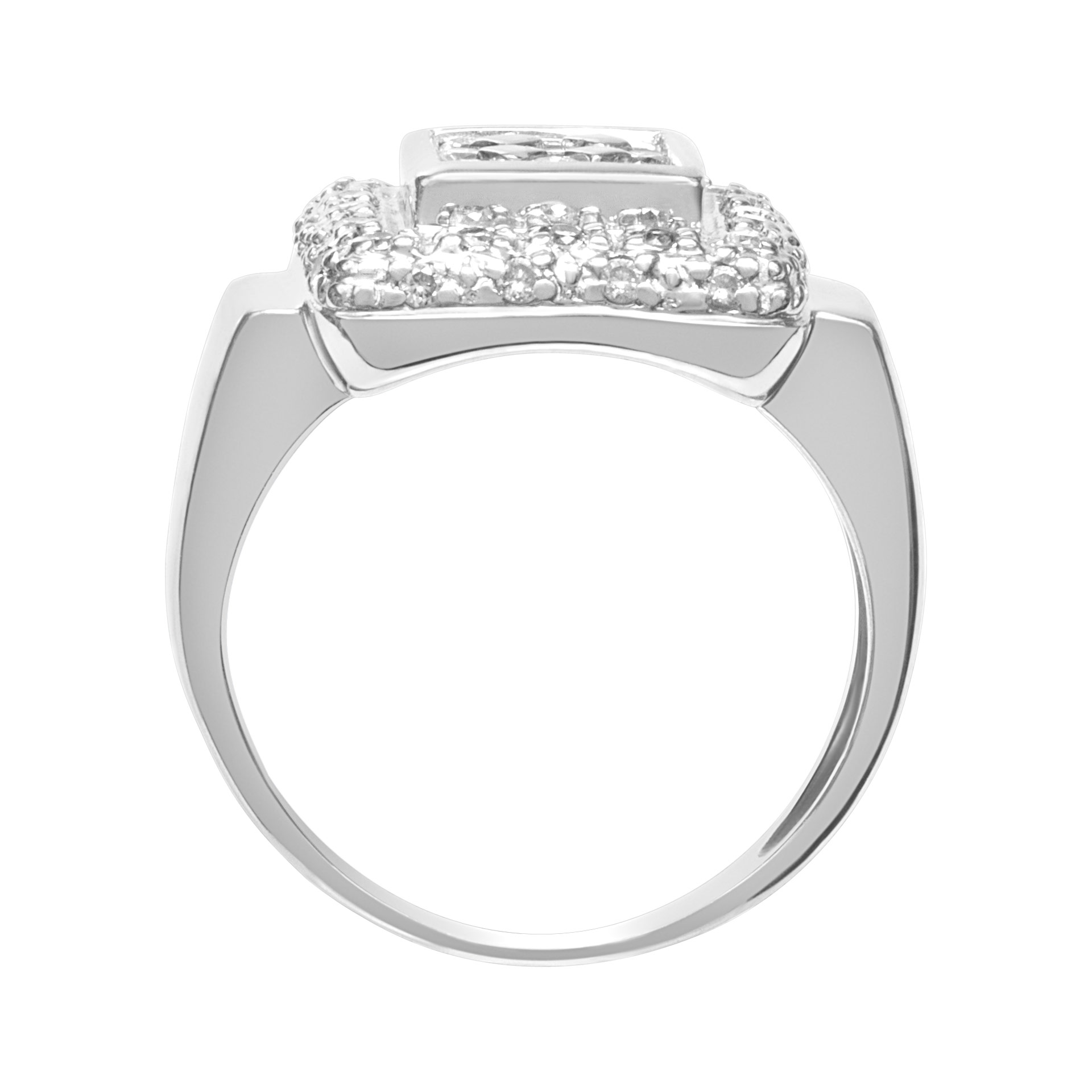 Modern style diamond ring in 18k white gold. 0.50 carats in clean white diamonds image 3
