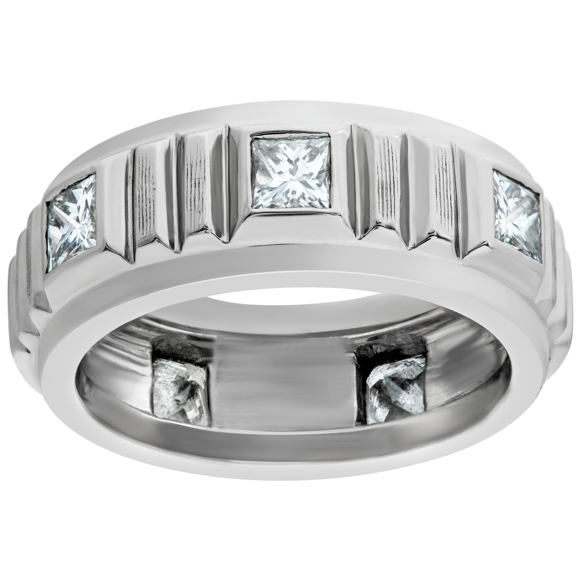 Diamond Eternity Band and Ring Lucky 7 diamonds princess cut. 0.35cts (H color, VS clarity) in platinum image 1