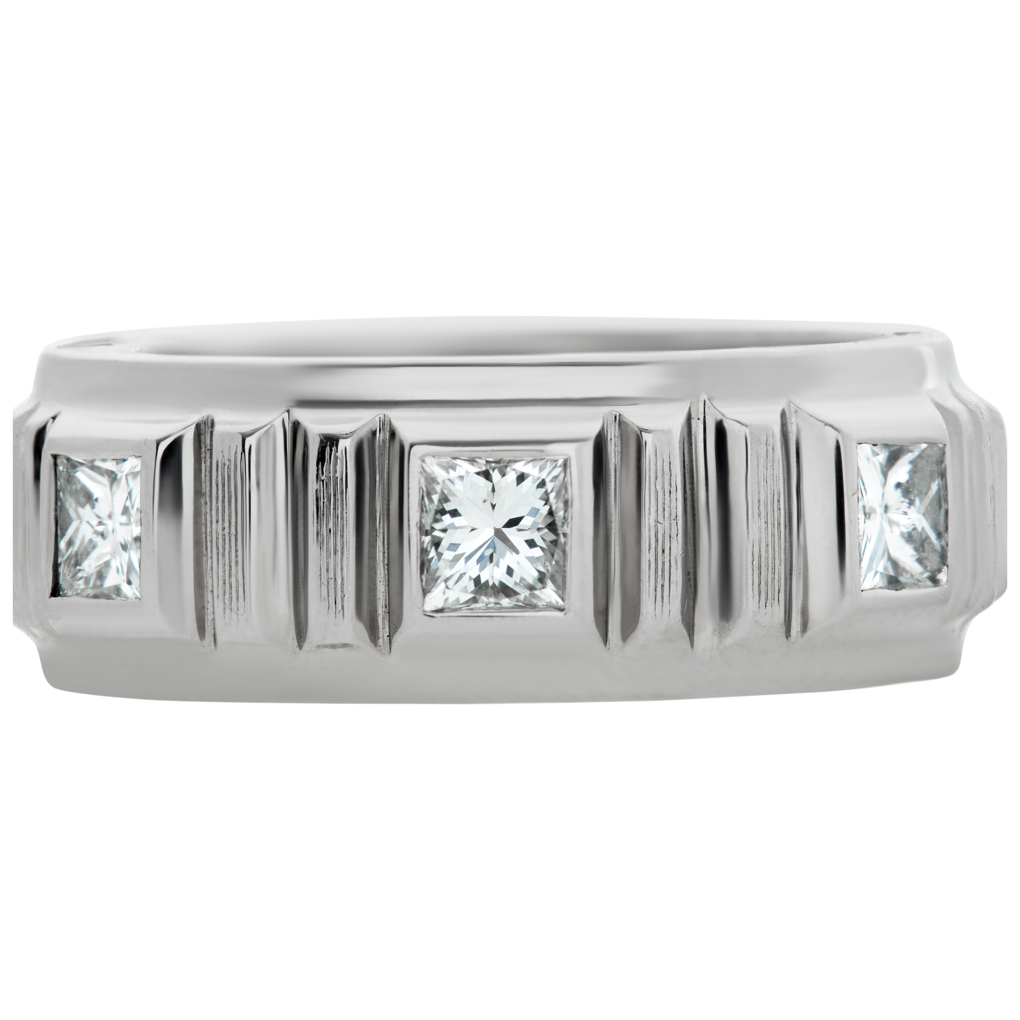 Diamond Eternity Band and Ring Lucky 7 diamonds princess cut. 0.35cts (H color, VS clarity) in platinum image 2