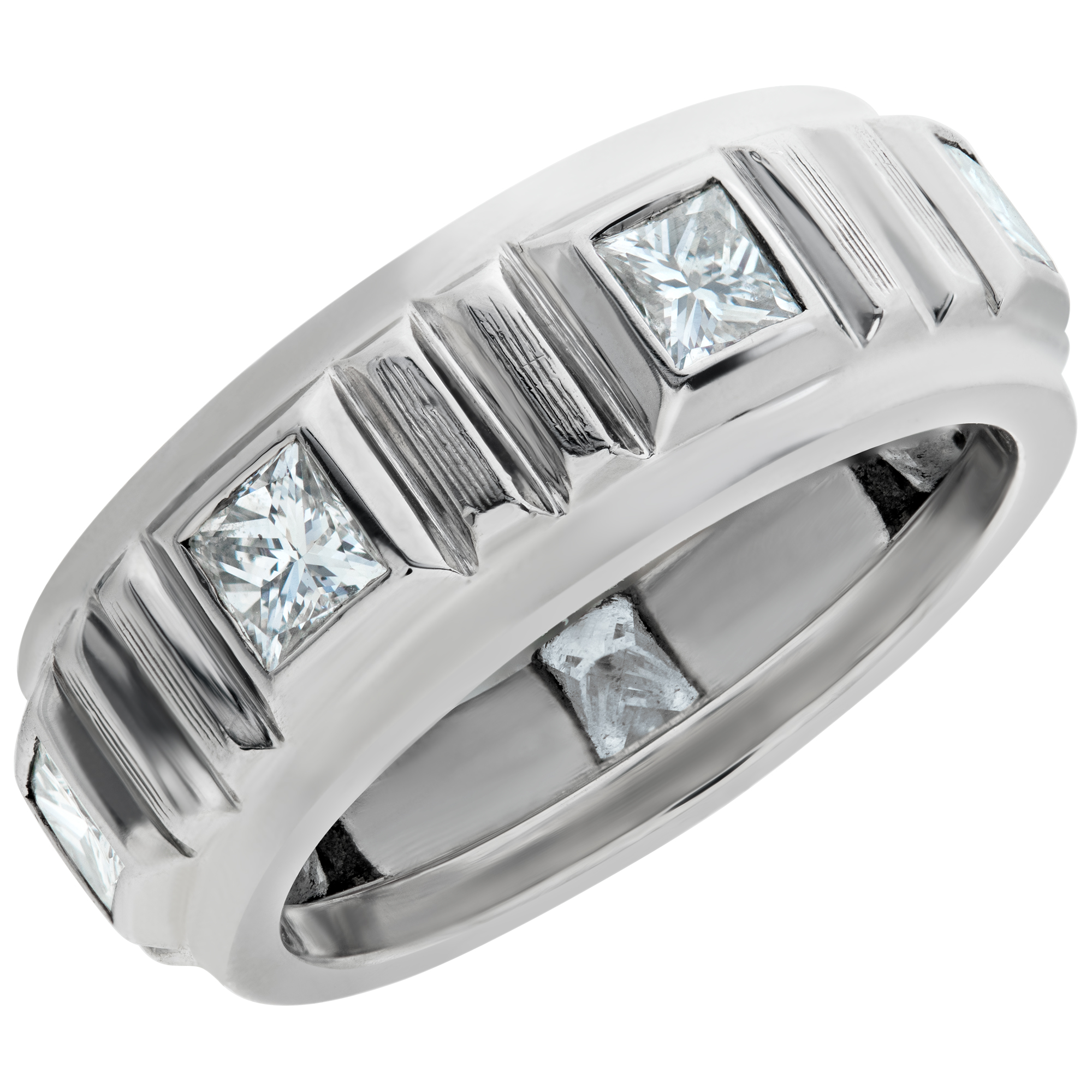 Diamond Eternity Band and Ring Lucky 7 diamonds princess cut. 0.35cts (H color, VS clarity) in platinum image 3