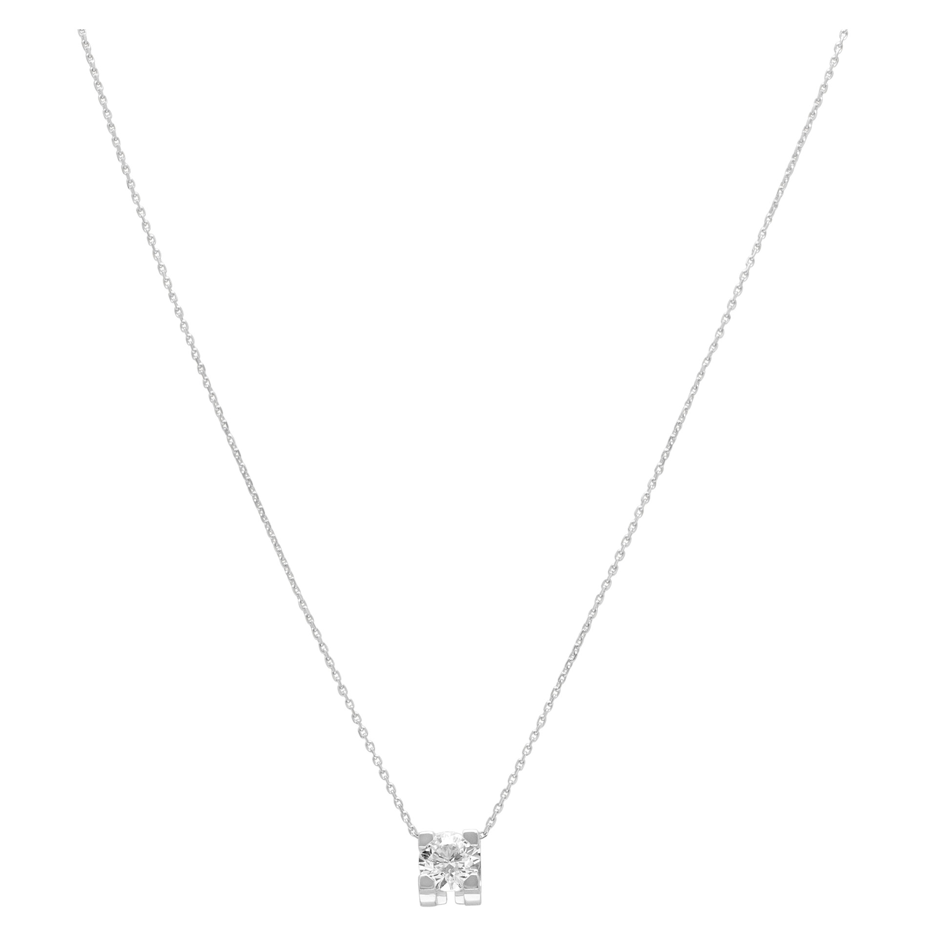 C de Cartier diamond pendant necklace in 18k white gold