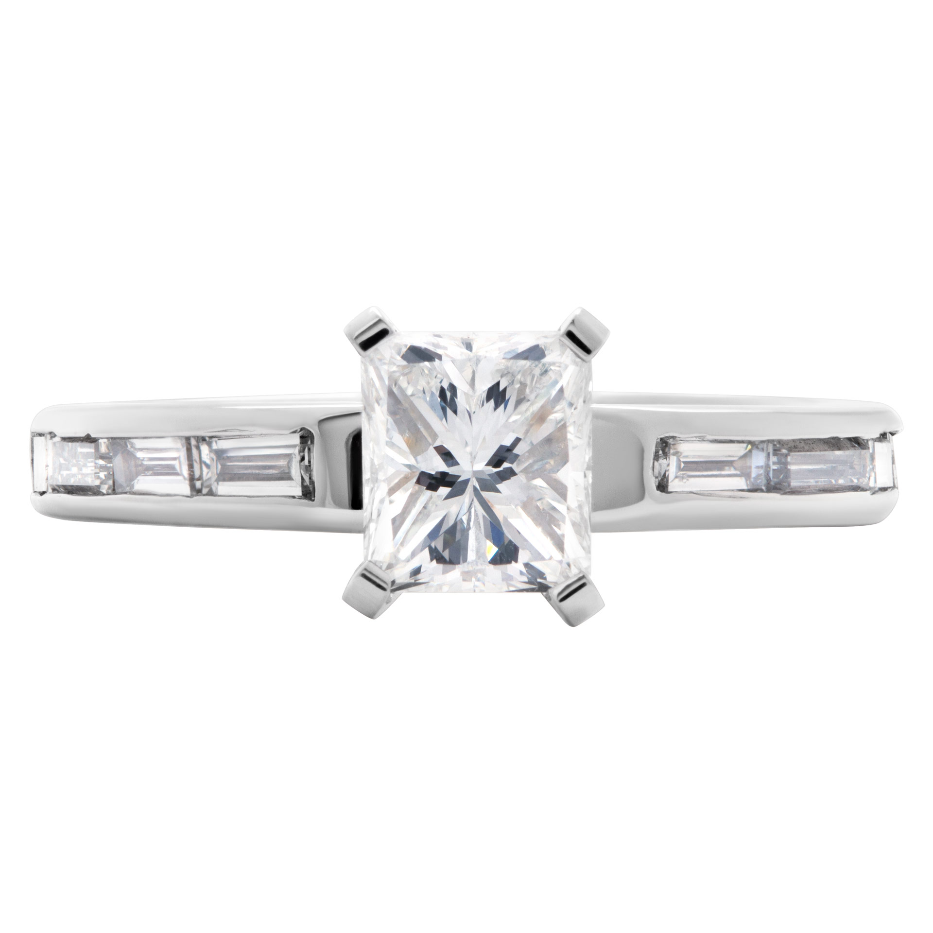 GIA certified cut-cornered rectangular modified brilliant cut diamond ring image 2
