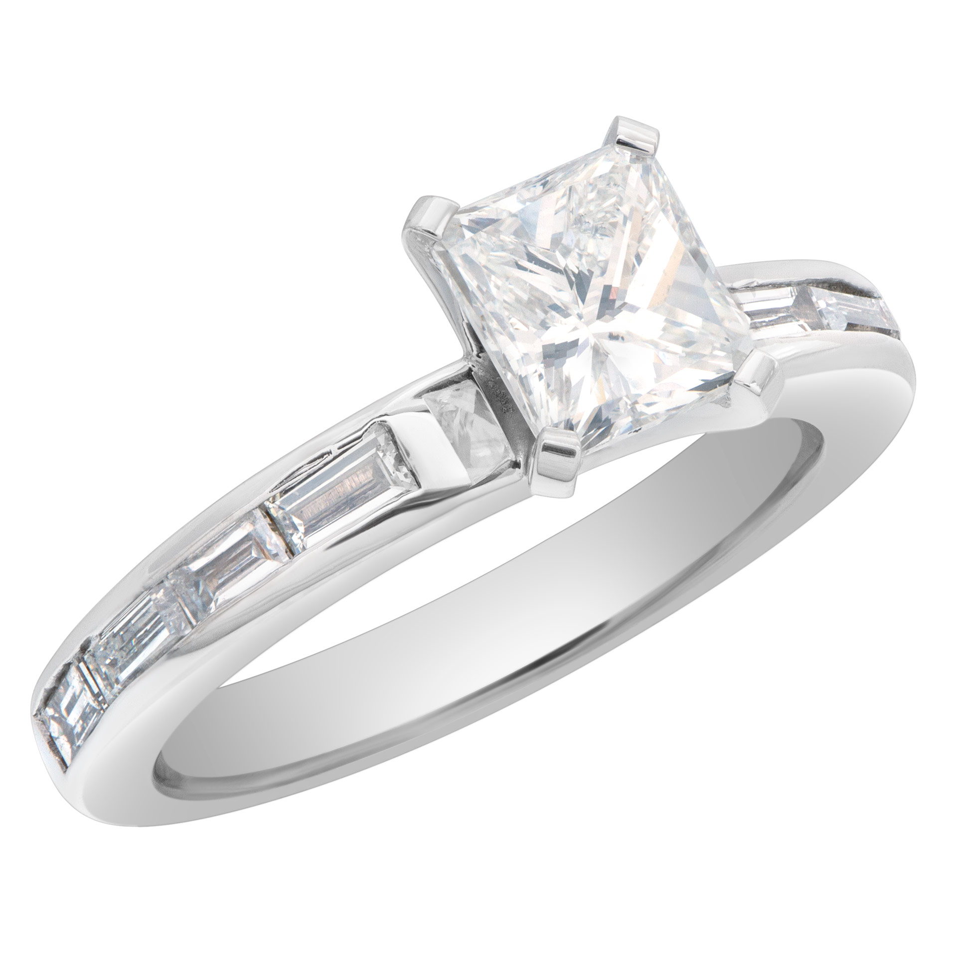 GIA certified cut-cornered rectangular modified brilliant cut diamond ring image 3