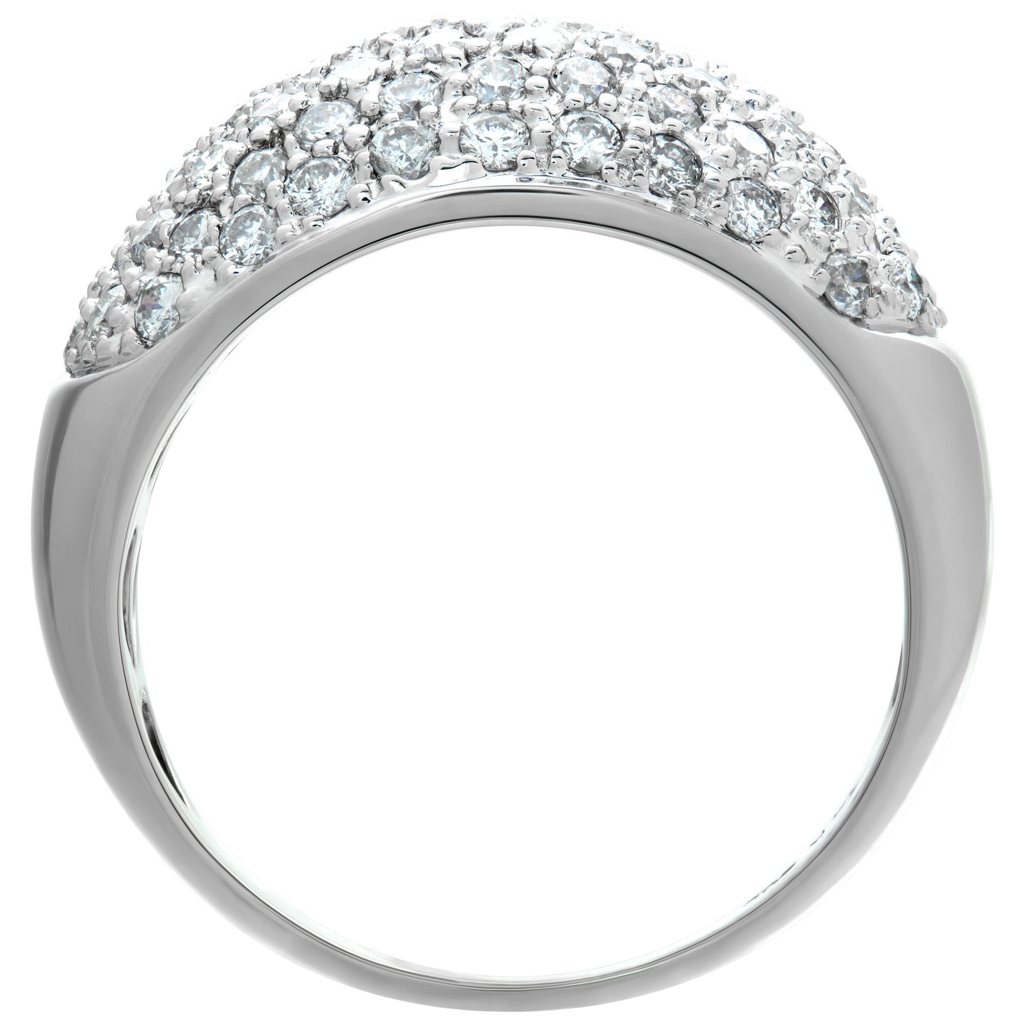 Domed Pave diamond ring in 14k white gold. 3.0 cts in pave diamonds.(G-H, SI2) image 4