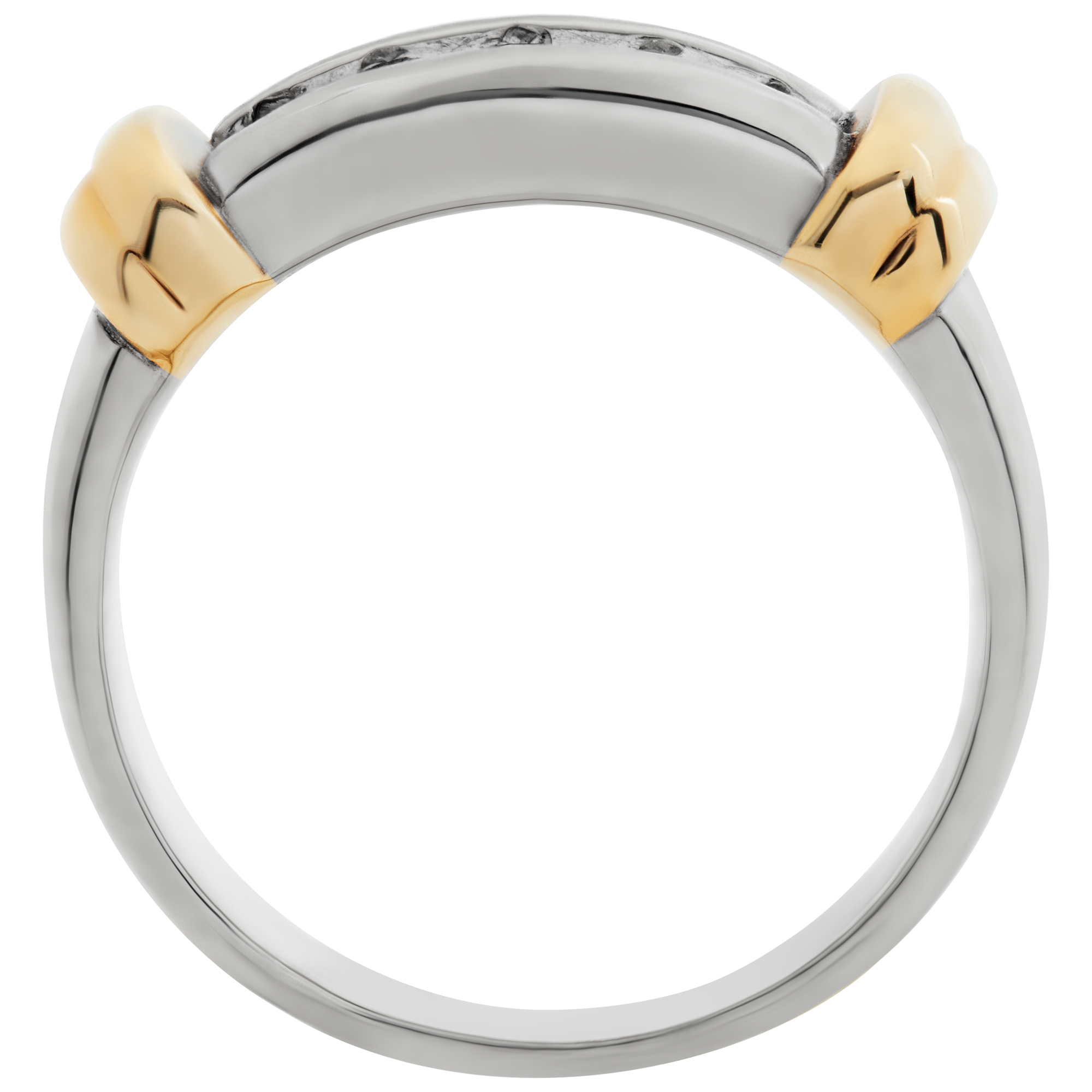 Diamond band in 18k white and yellow gold. image 4