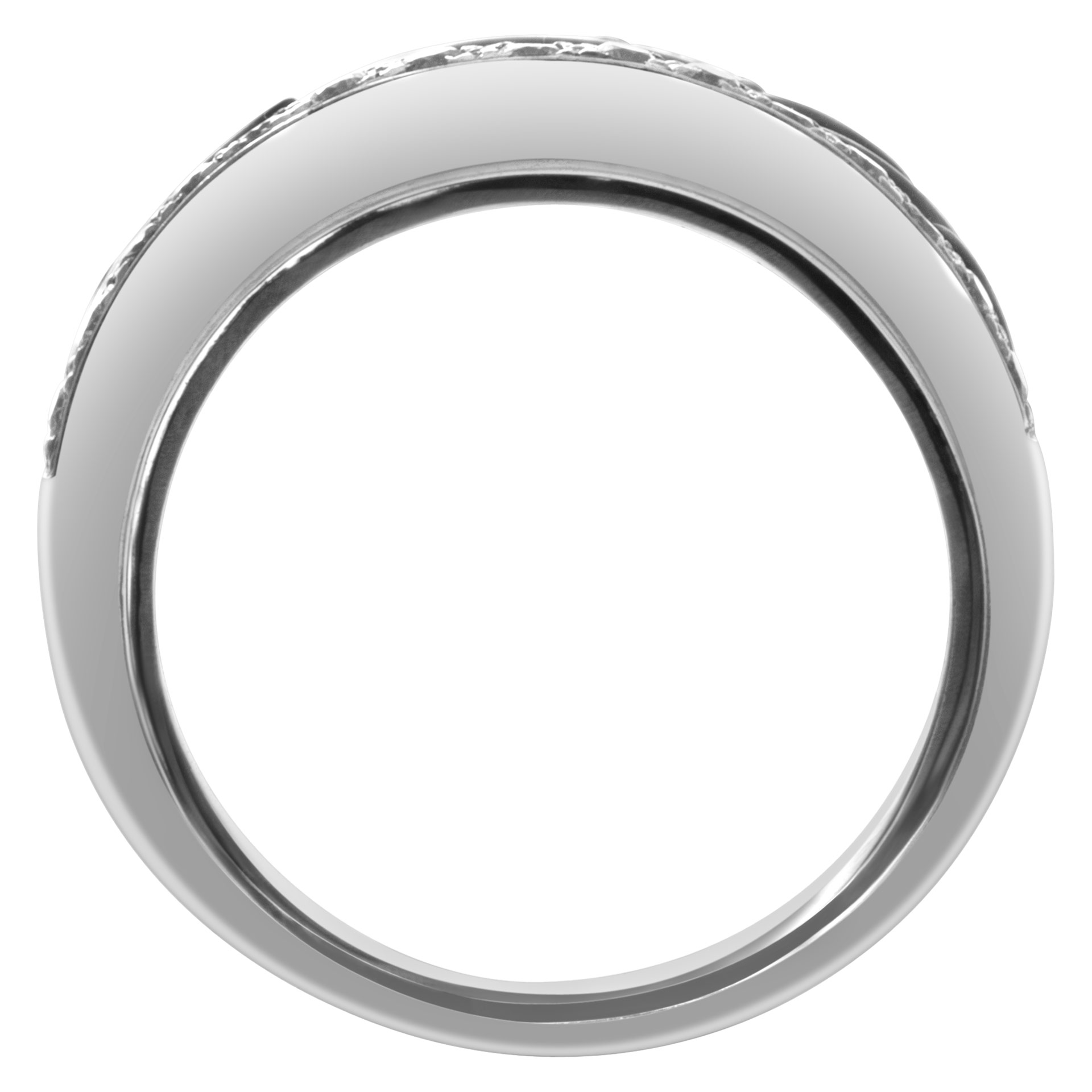 Black enamel and diamond ring in 18k white gold. 1.00 carats in diamonds image 3