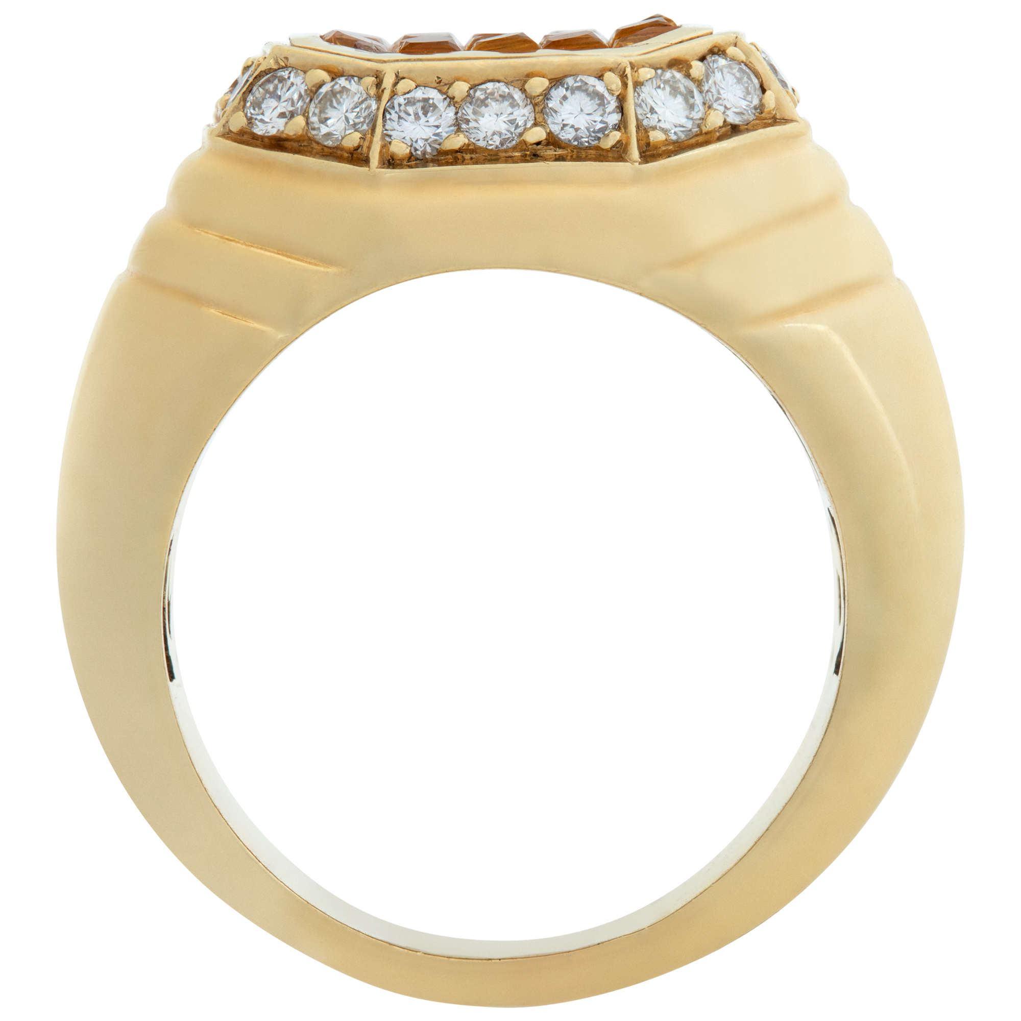 18K Yellow Gold ring with Yellow Sapphire and Diamonds accent image 4