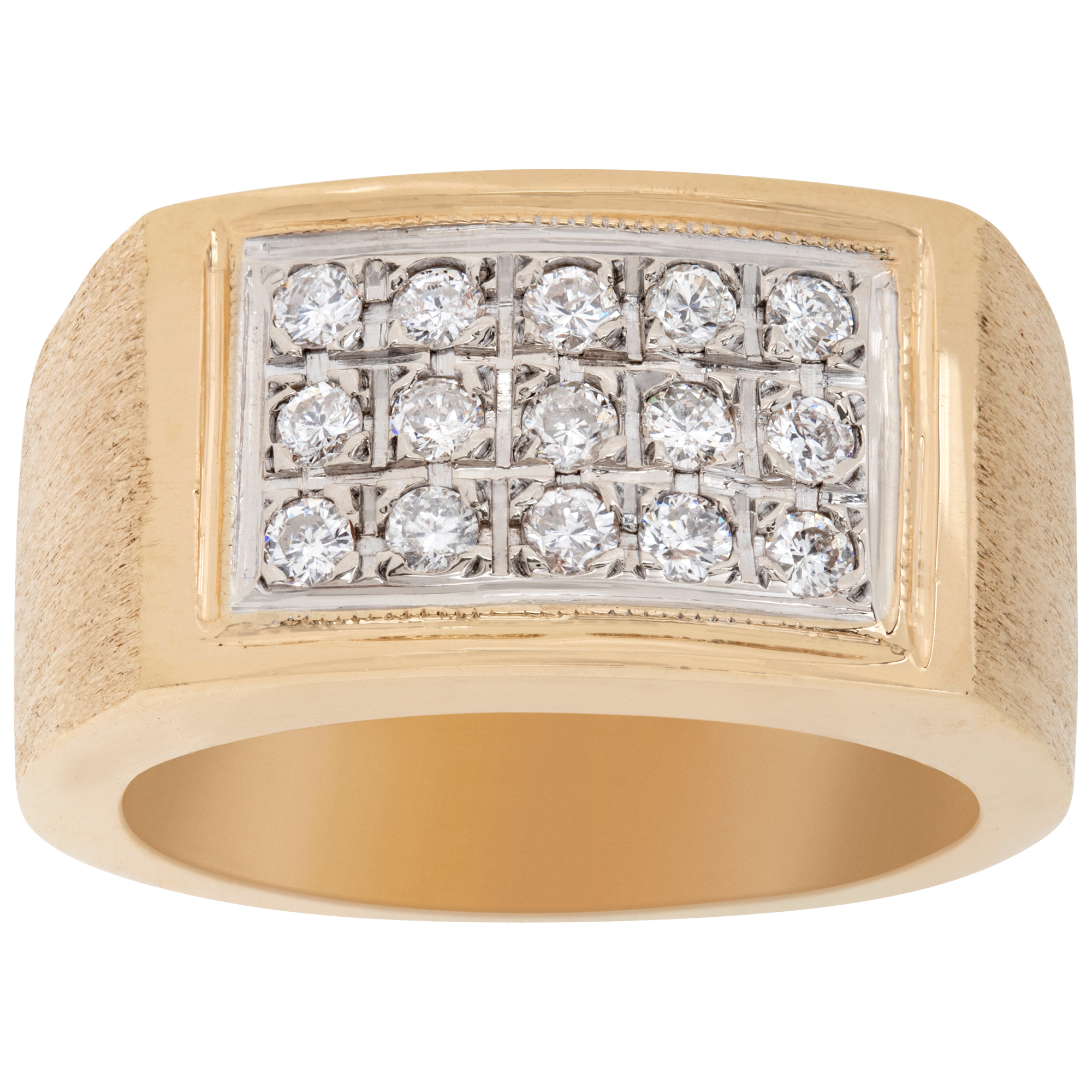 Gents solid diamond ring in 14k yellow gold.  0.70 carats in diamonds. Size 8 image 1