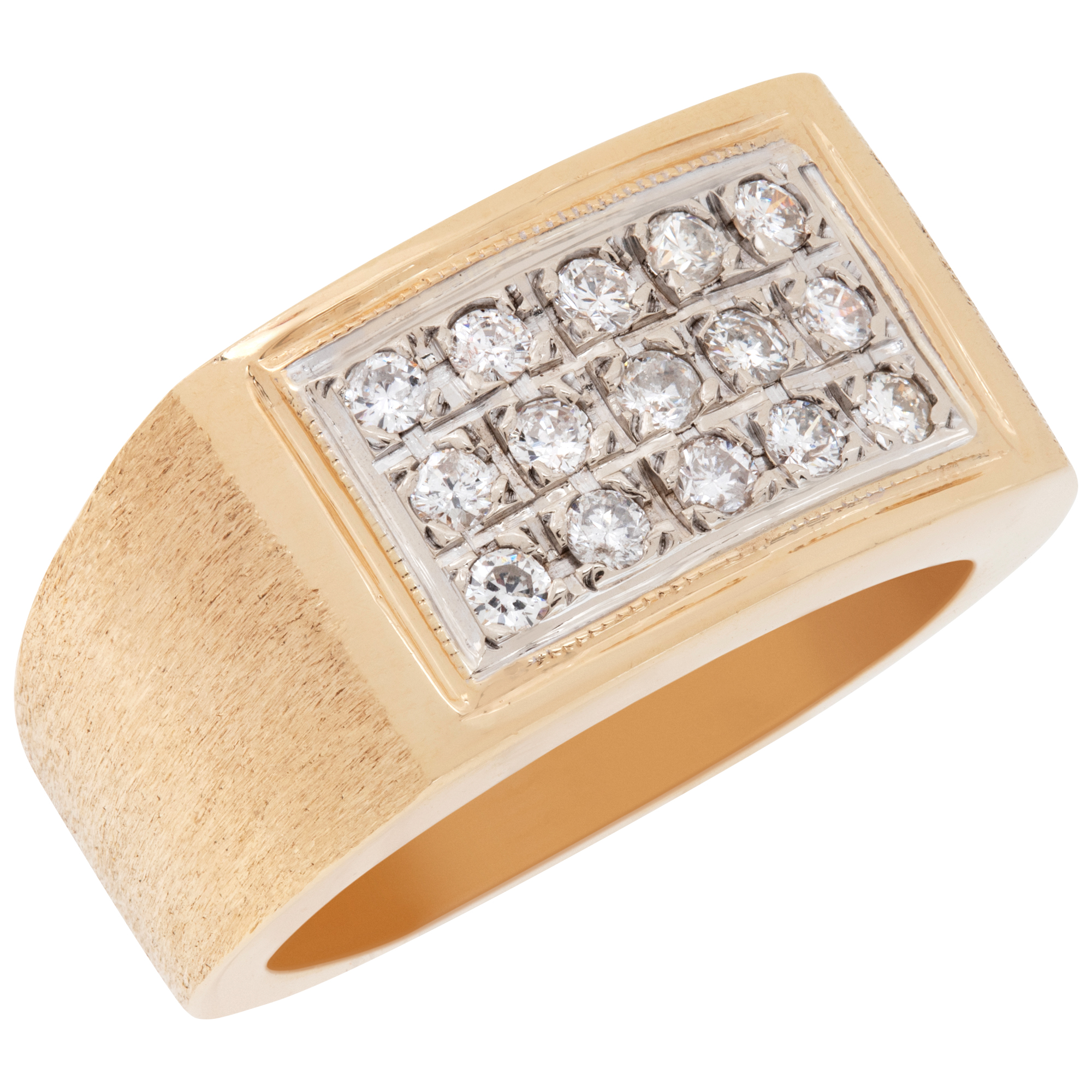 Gents solid diamond ring in 14k yellow gold.  0.70 carats in diamonds. Size 8 image 3