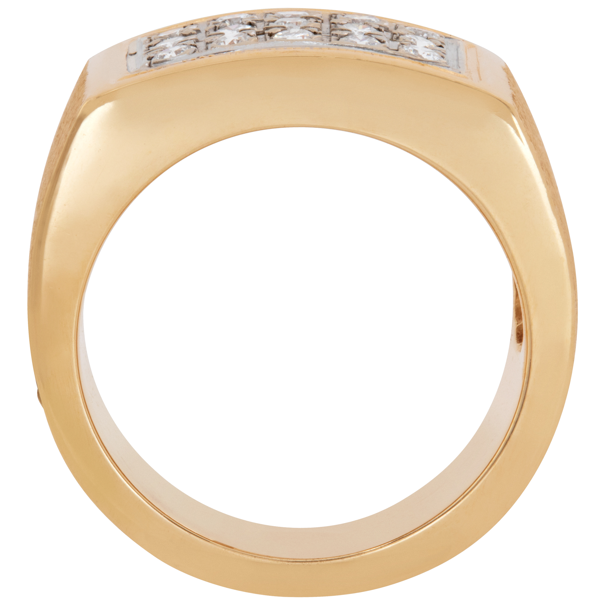 Gents solid diamond ring in 14k yellow gold.  0.70 carats in diamonds. Size 8 image 4