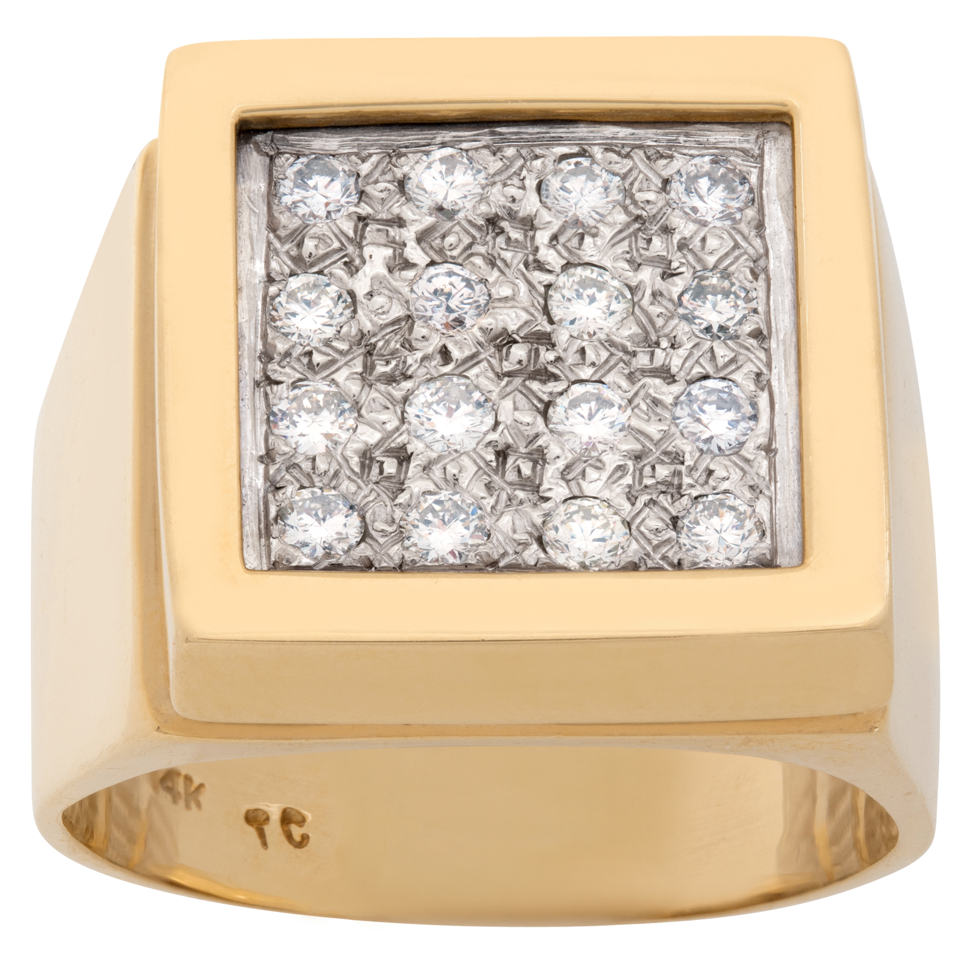 Diamond ring with approx 1ct of round cut diamonds in 14K image 1