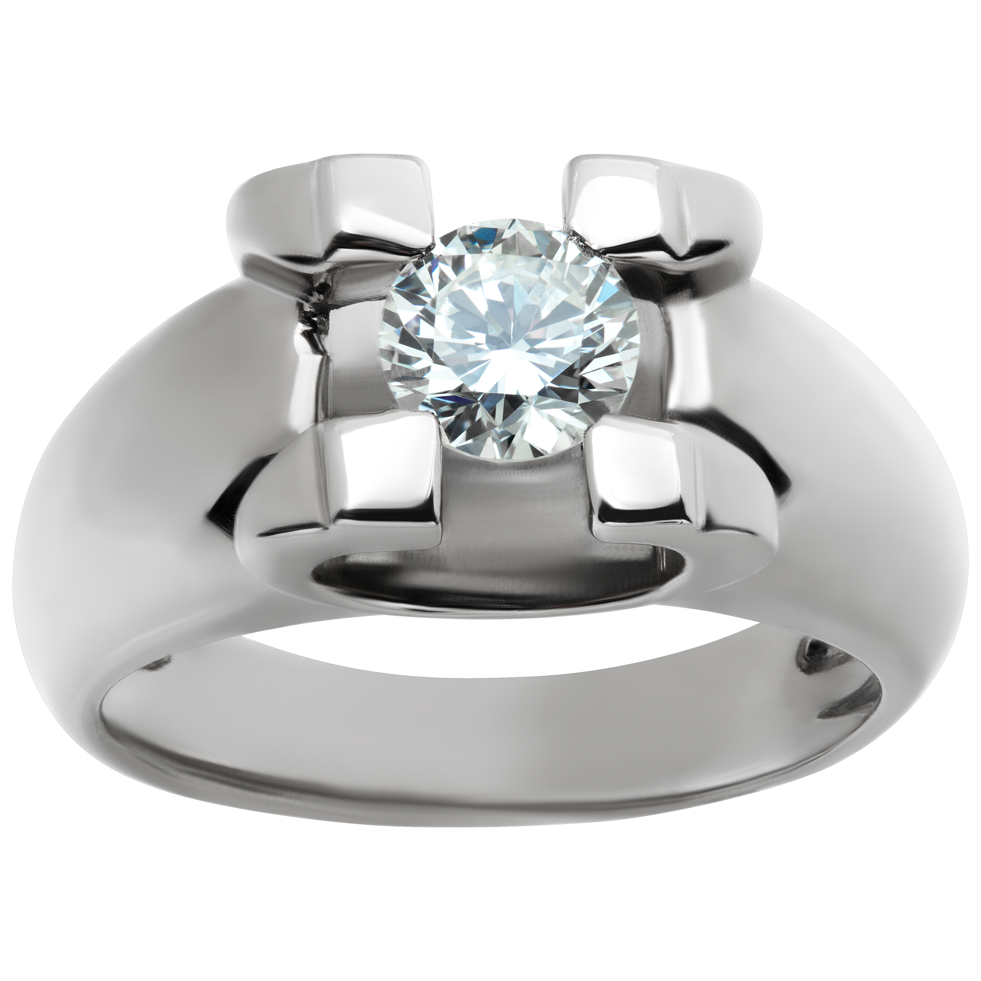 18k white gold diamond ring. 0.75 carat round diamond. (H color, VS2 clarity) image 1