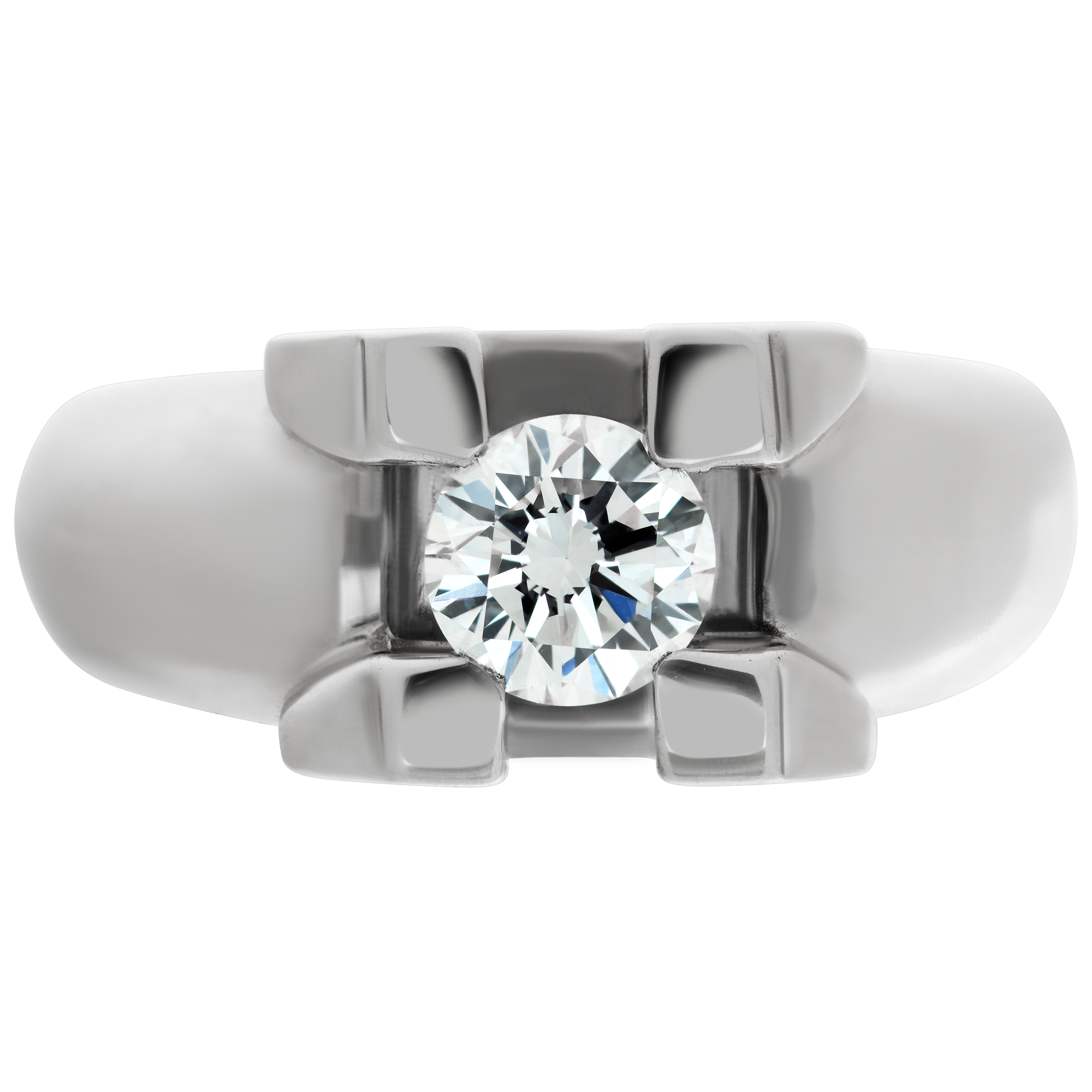 18k white gold diamond ring. 0.75 carat round diamond. (H color, VS2 clarity) image 2