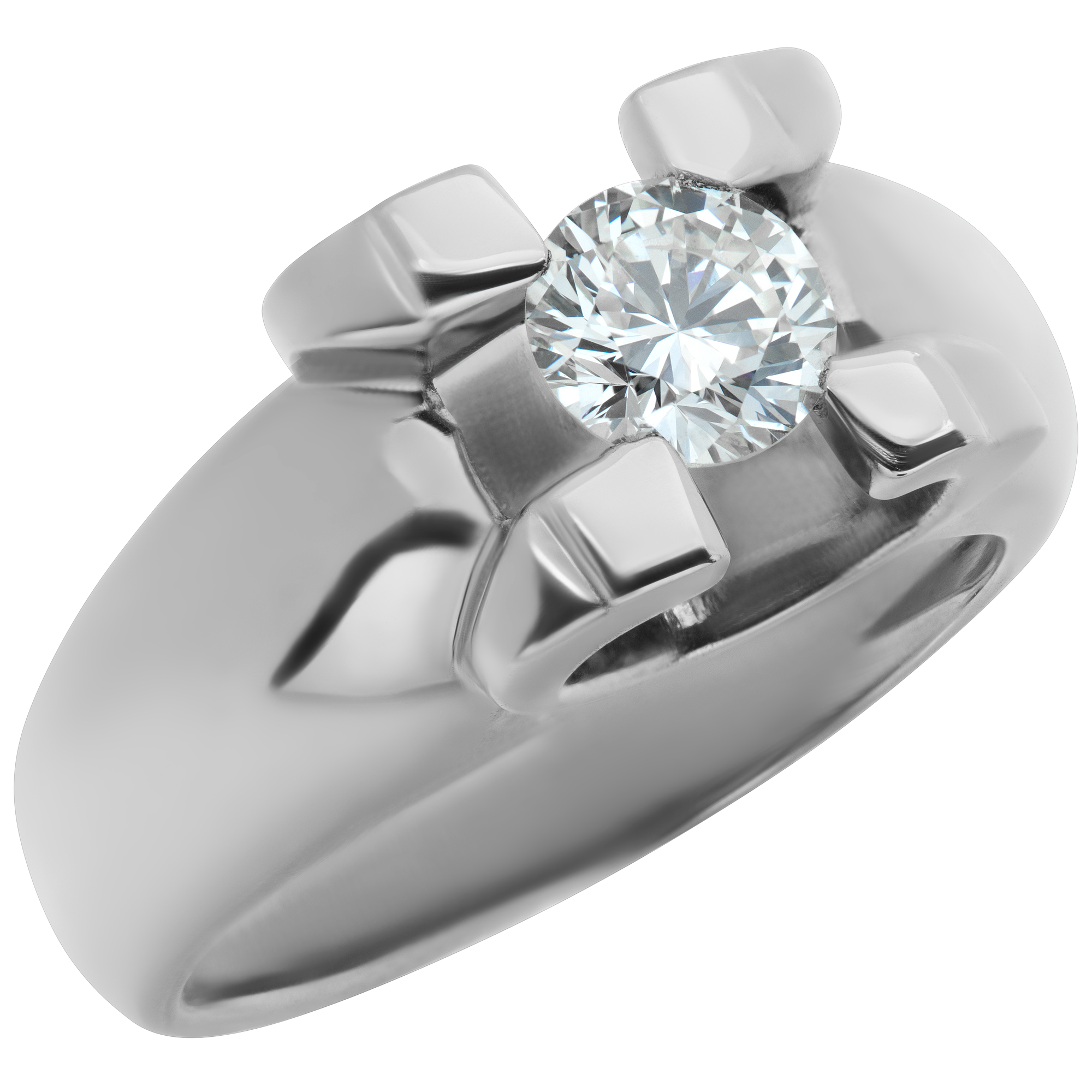 18k white gold diamond ring. 0.75 carat round diamond. (H color, VS2 clarity) image 3