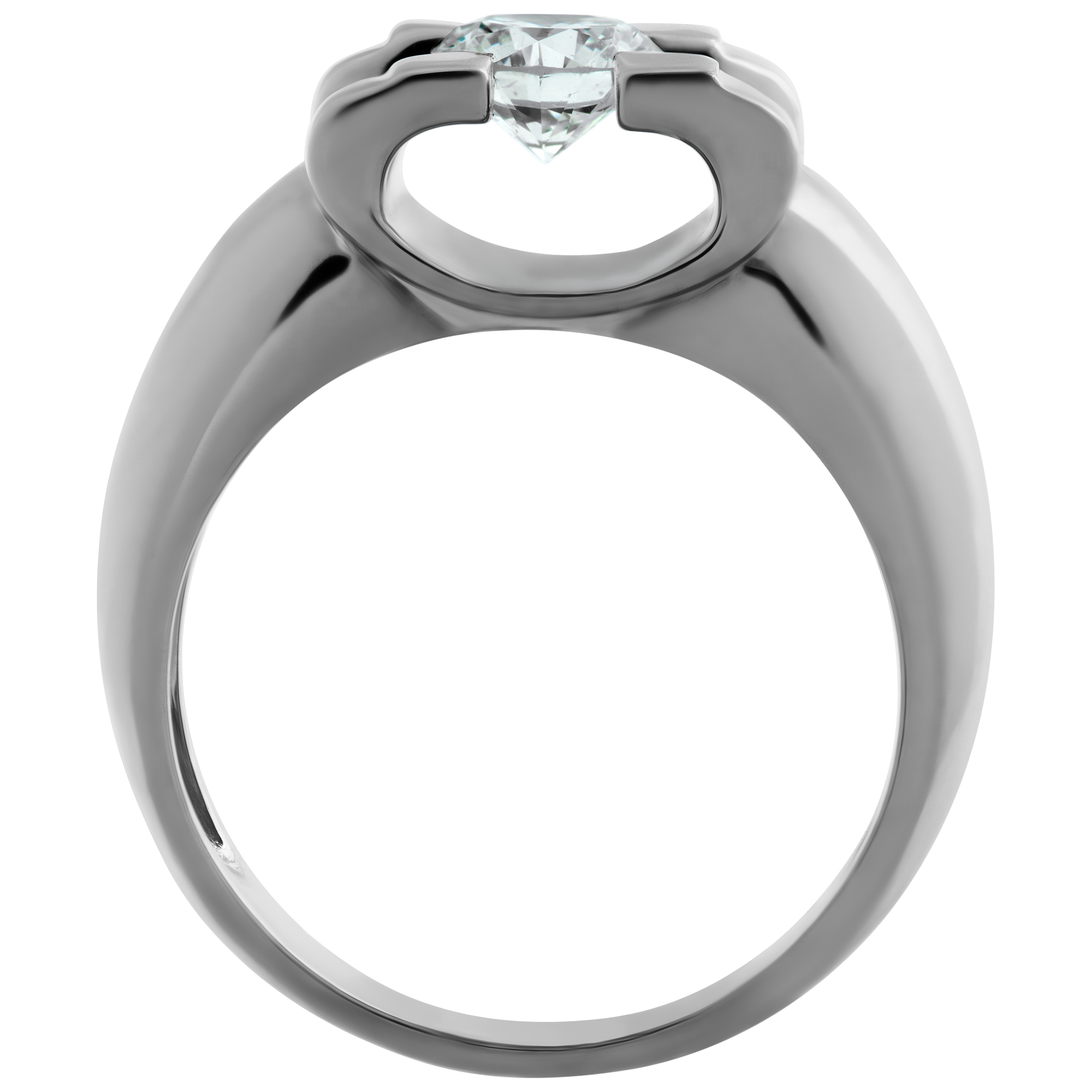 18k white gold diamond ring. 0.75 carat round diamond. (H color, VS2 clarity) image 4
