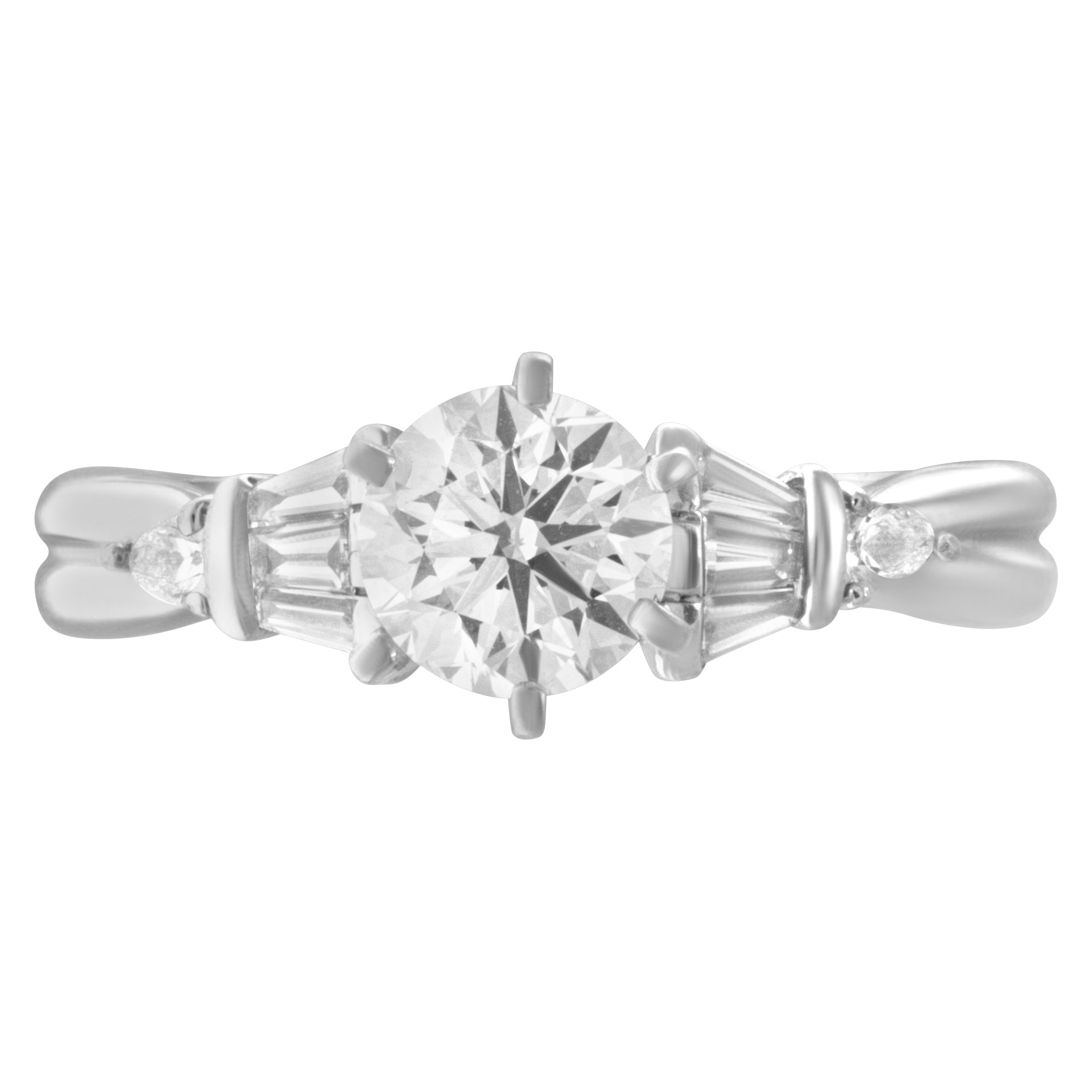 Diamond ring in platinum. 1ct center diamond (I color, SI1 clarity) w/ diamond accents image 1