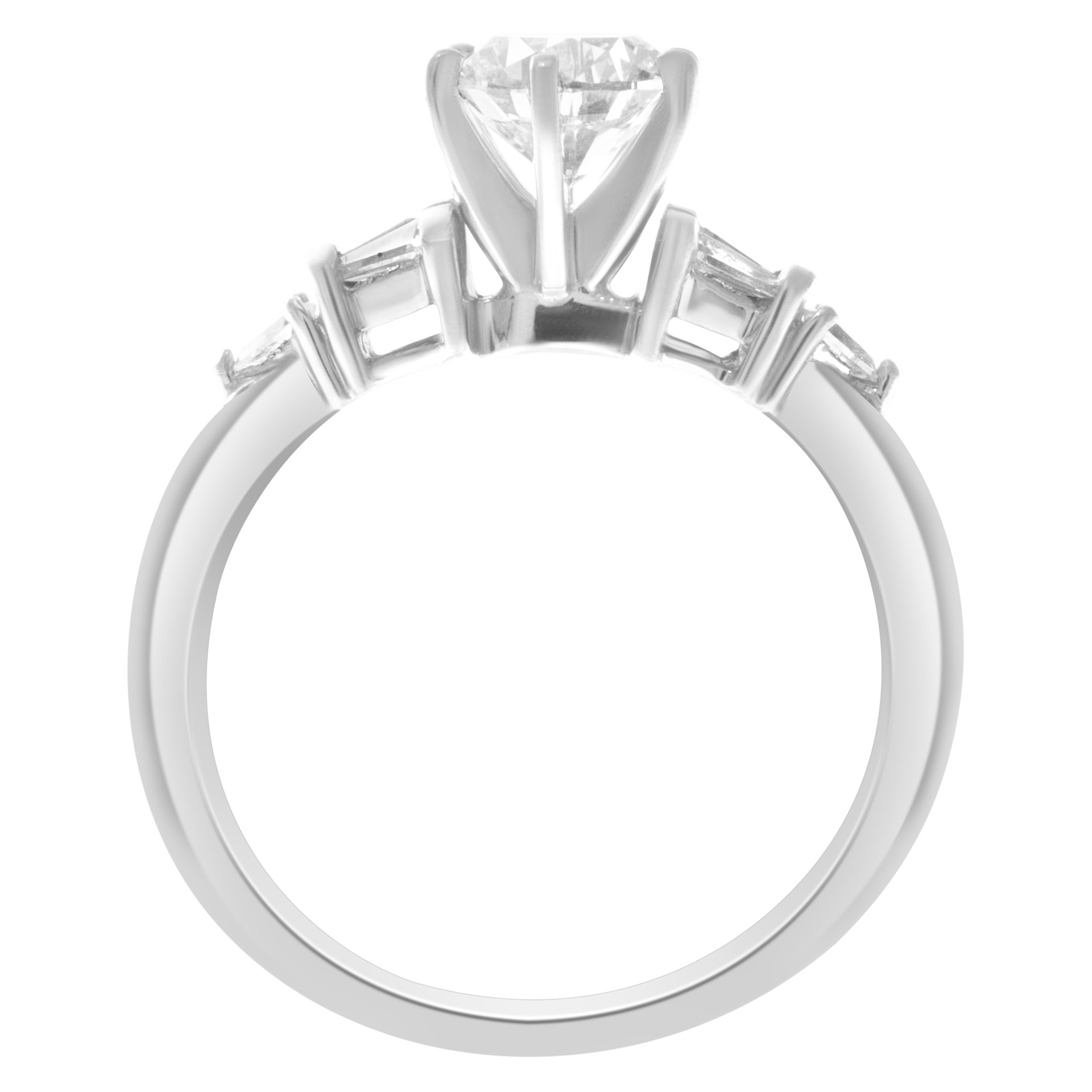 Diamond ring in platinum. 1ct center diamond (I color, SI1 clarity) w/ diamond accents image 3