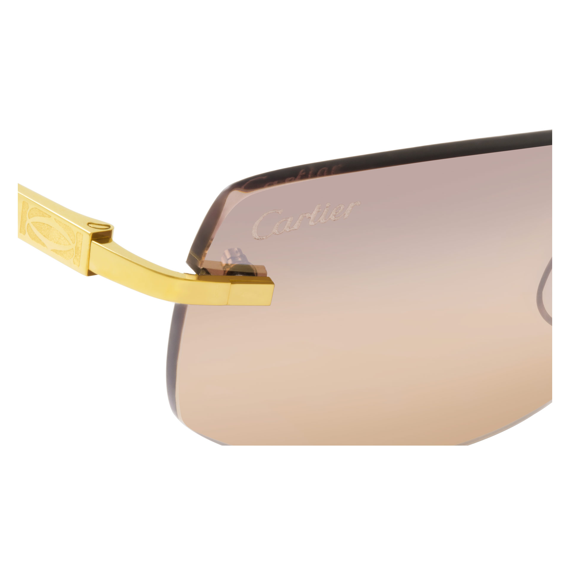 Cartier glasses in 18k gold plated frame with diamond accent at the temple image 3