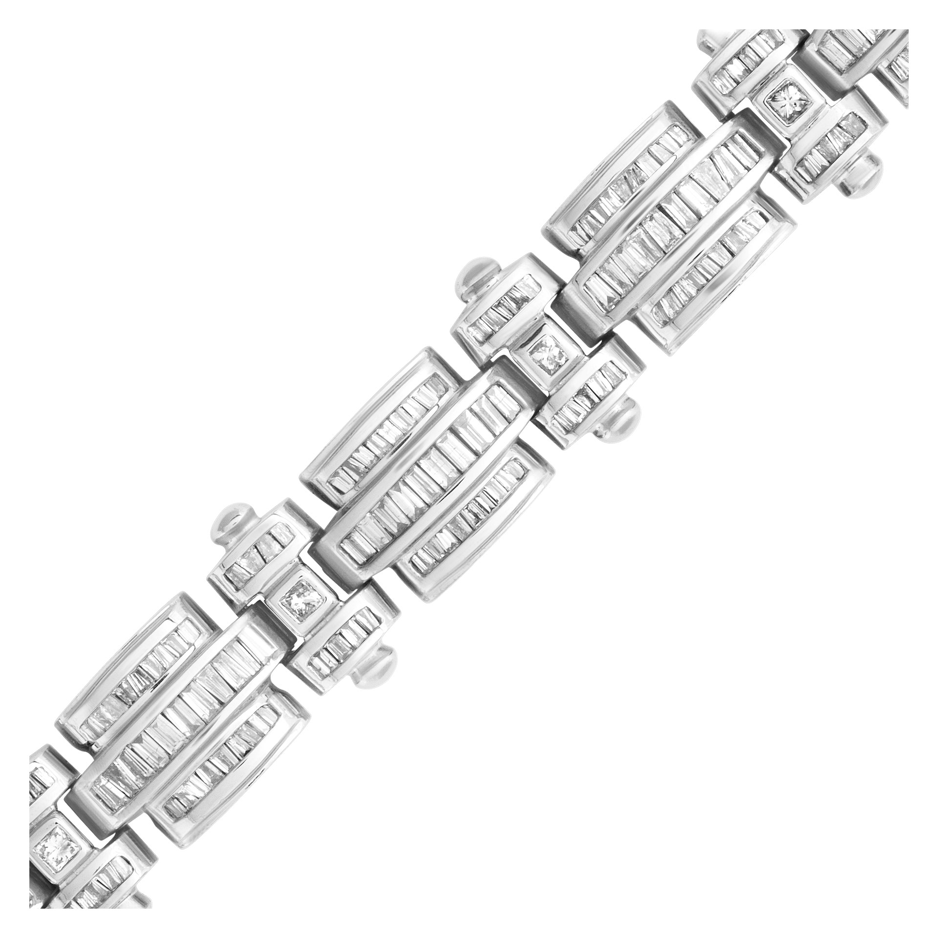 Diamond link bracelet in 14k white gold. Approximately 8.0 carats in diamonds. image 2