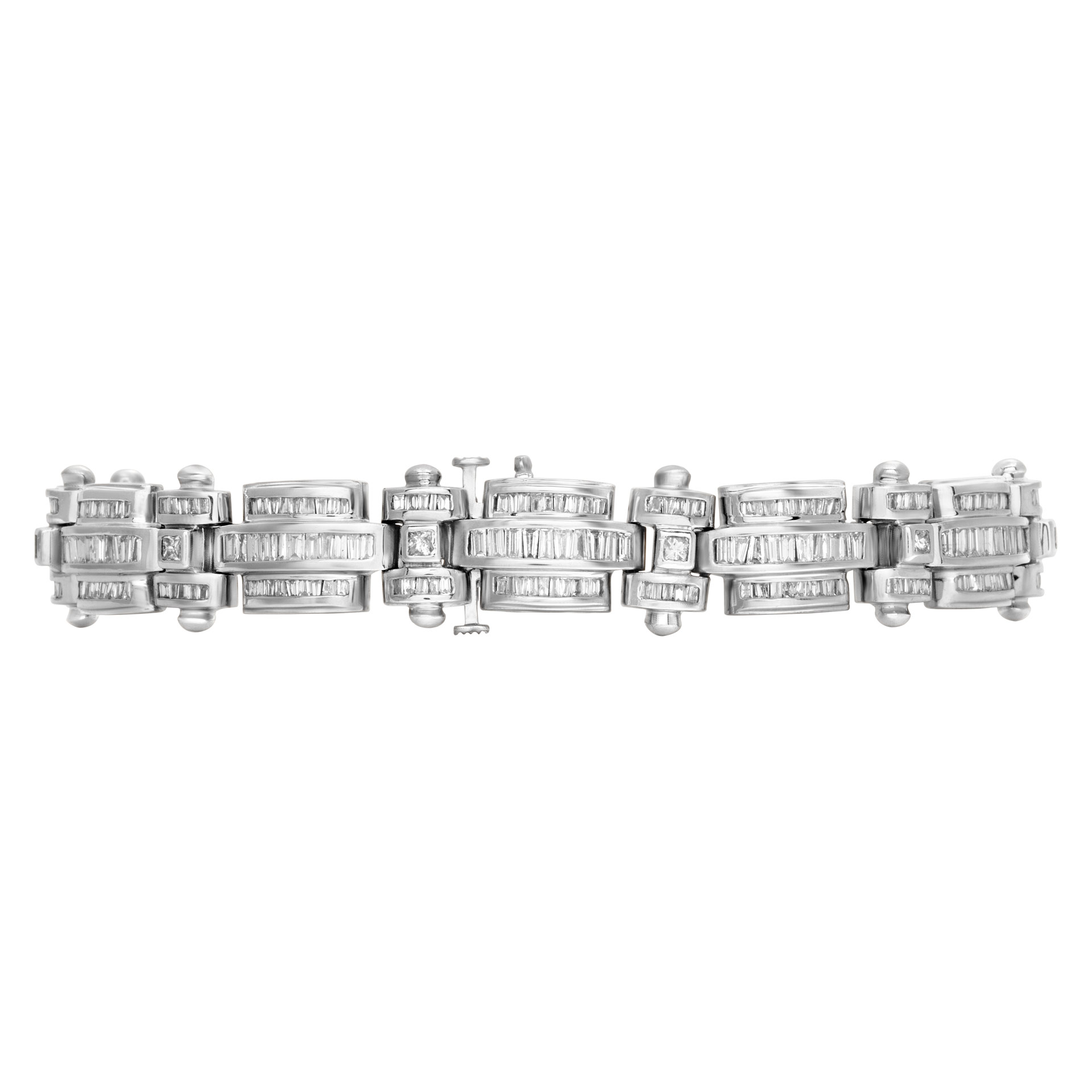 Diamond link bracelet in 14k white gold. Approximately 8.0 carats in diamonds. image 3