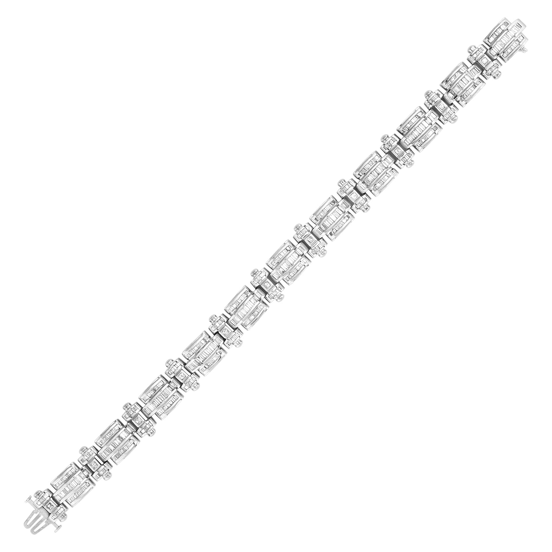 Diamond link bracelet in 14k white gold. Approximately 8.0 carats in diamonds. image 4