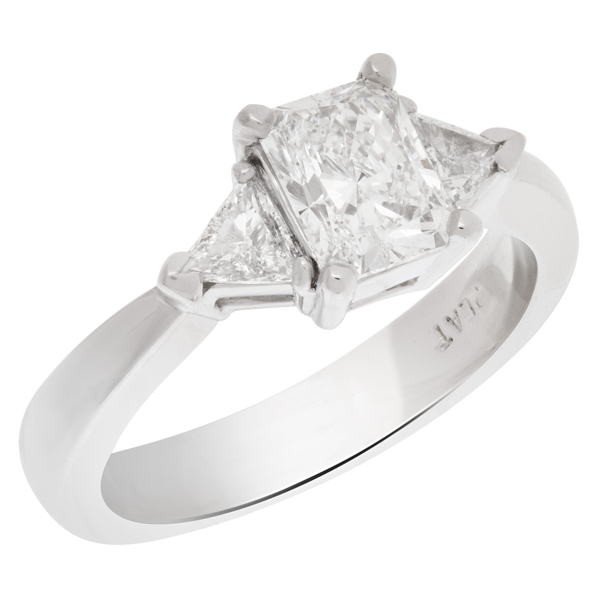 GIA certified cut-cornered rectangular modified brilliant diamond 1 carat (F color, VS2 clarity) ring image 2