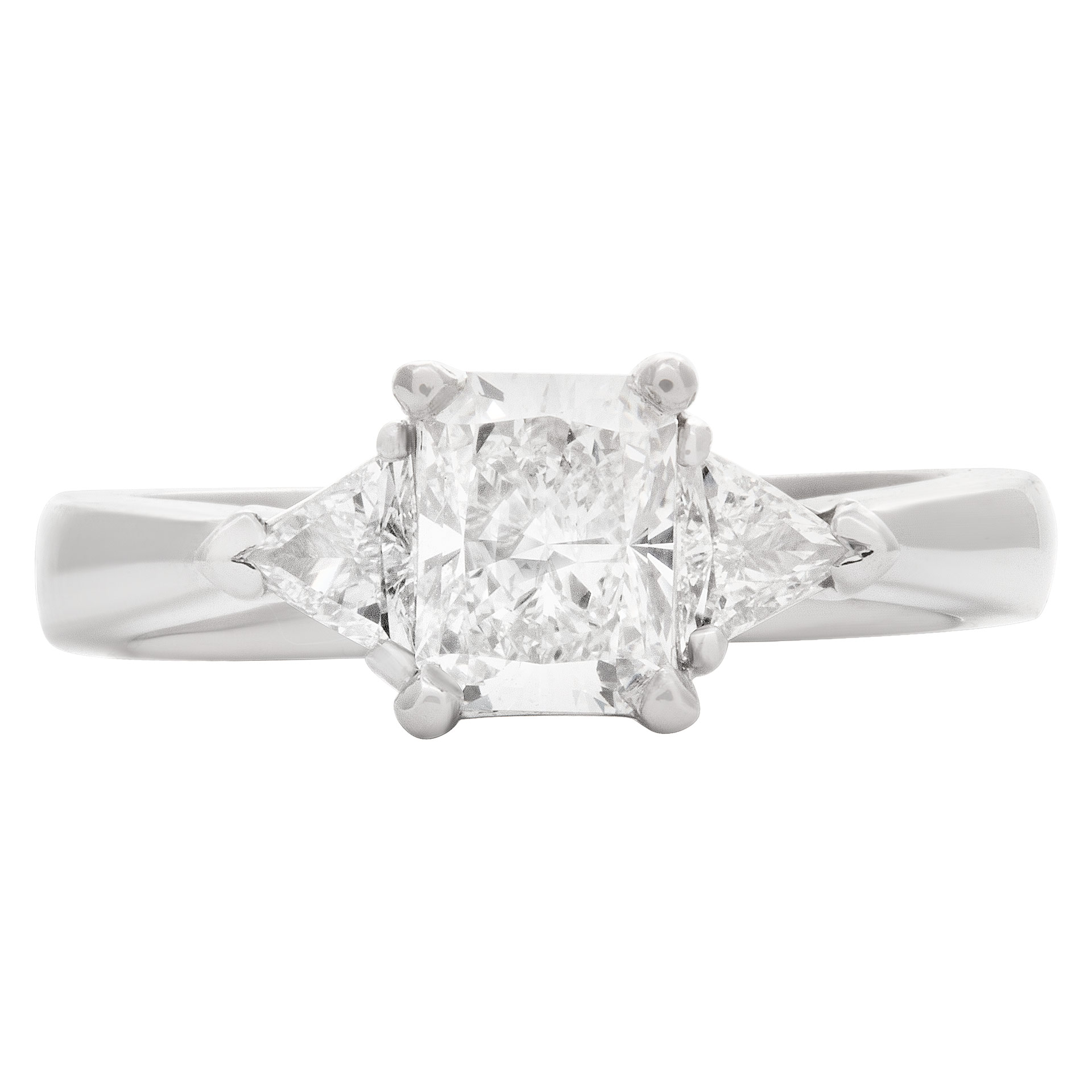 GIA certified cut-cornered rectangular modified brilliant diamond 1 carat (F color, VS2 clarity) ring image 3