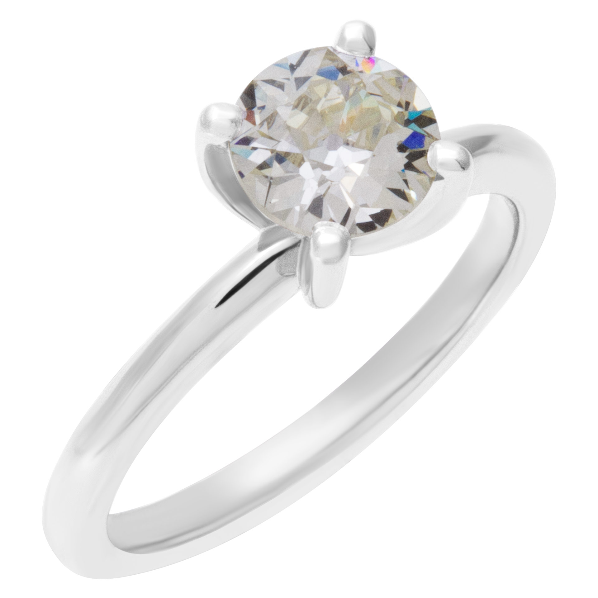 GIA certified old europeam brilliant cut diamond 1.09 carat (O to P range, VS1 clarity) solitaire ring set in platinum image 5