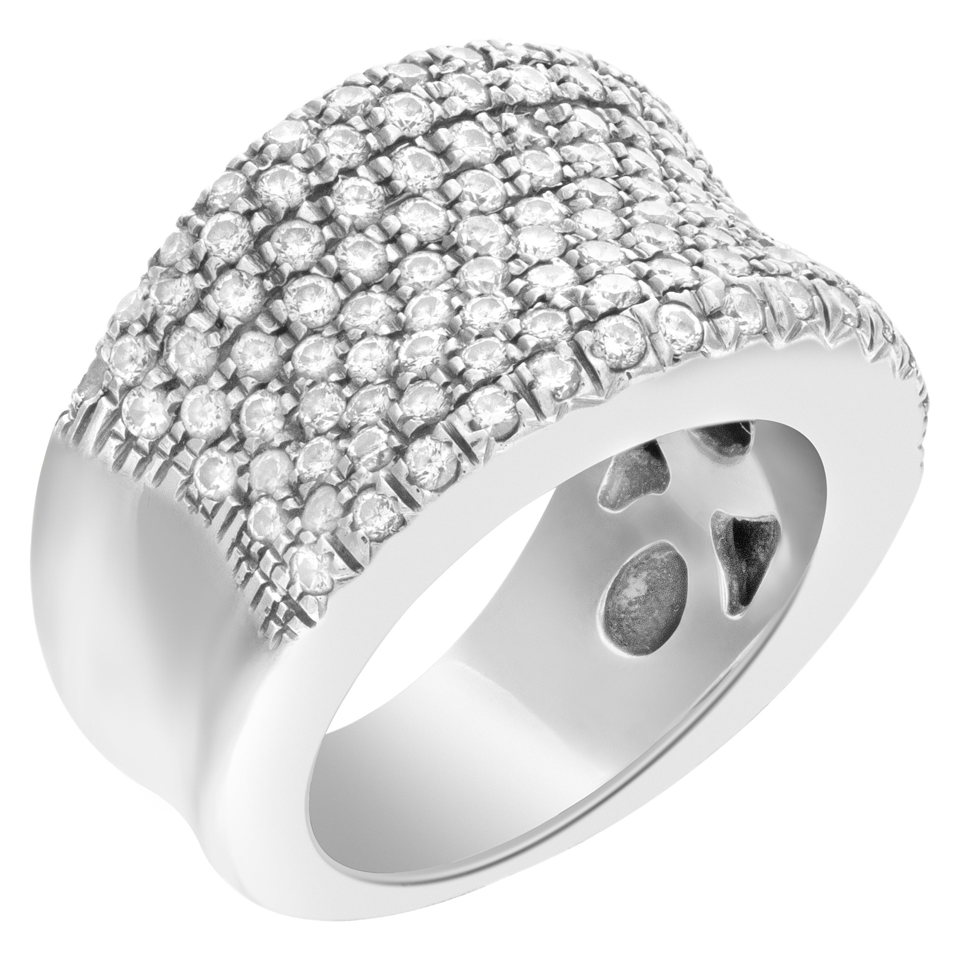 Wedding/Anniversary band with eight rows of pave diamonds image 2