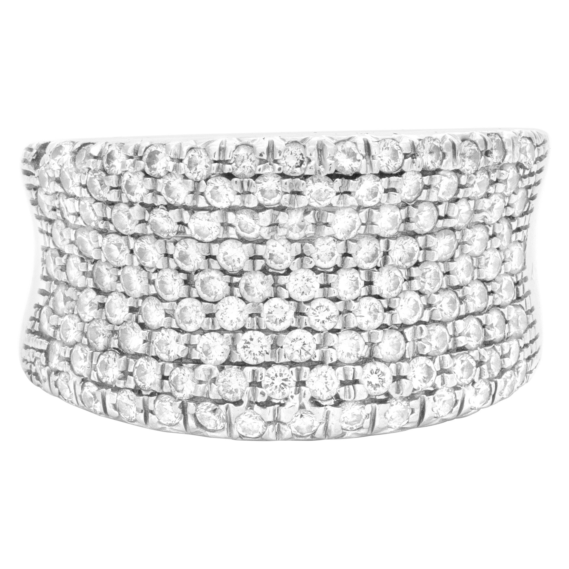 Wedding/Anniversary band with eight rows of pave diamonds image 3
