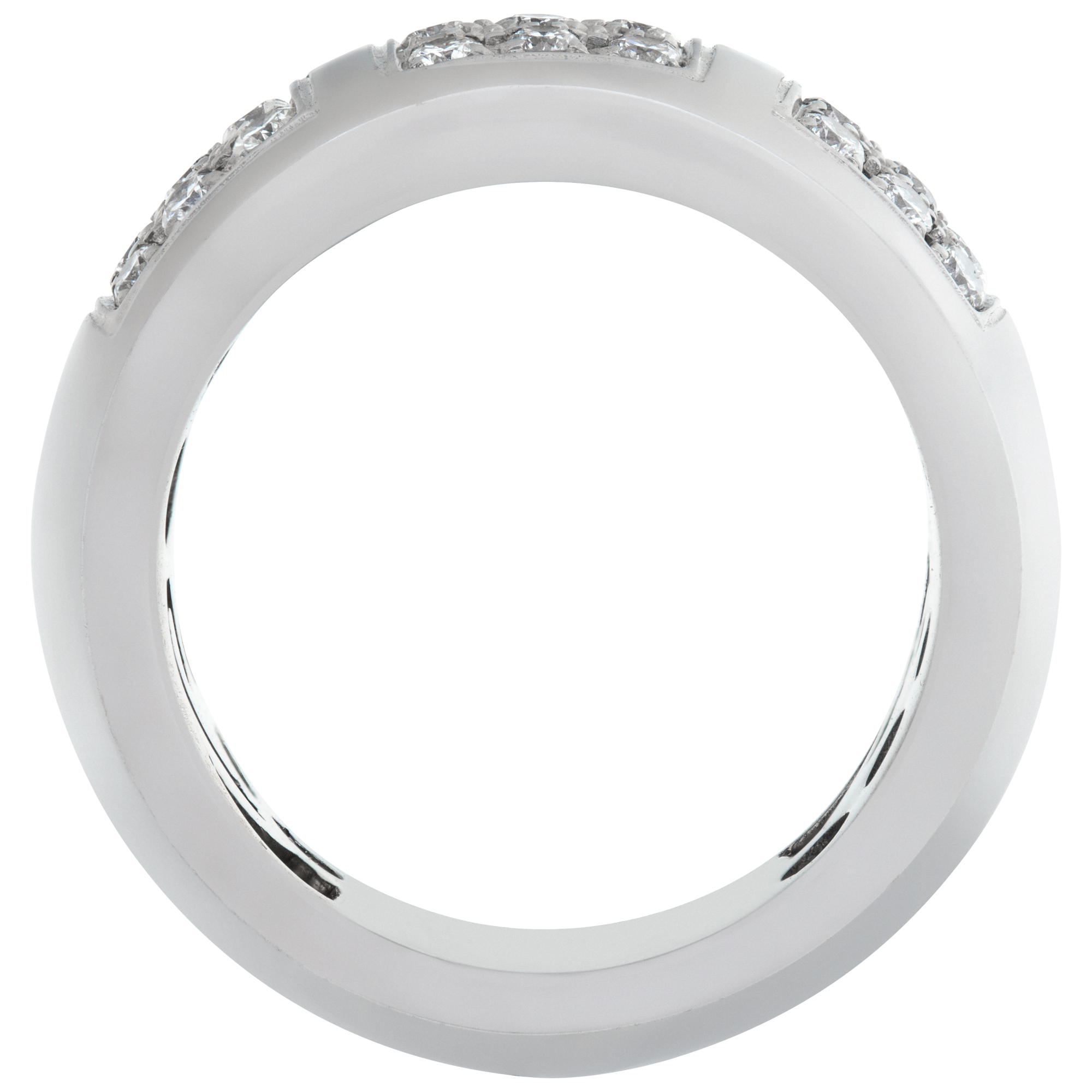 Wide diamonds band set in 18k white gold. Round  brilliant cut  diamonds total approx. weight: 1.50 carat image 4