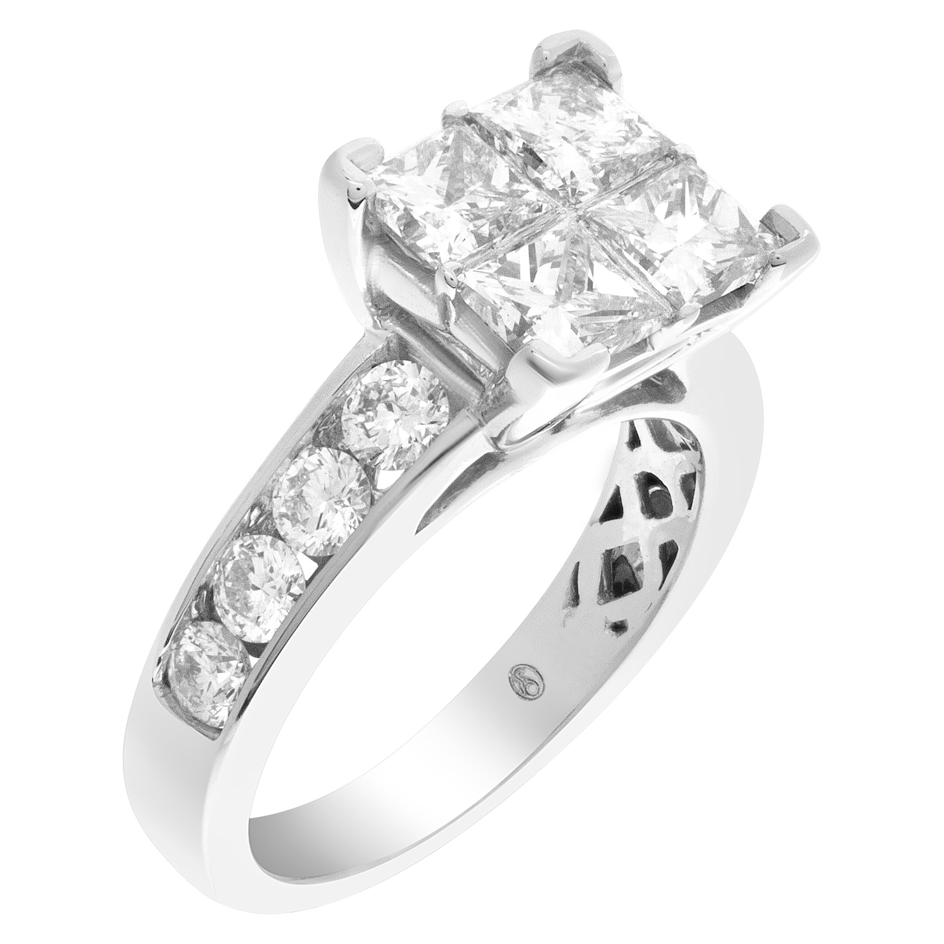 Diamond engagement ring with approx 1.00 carat in diamonds in 14k white gold image 2