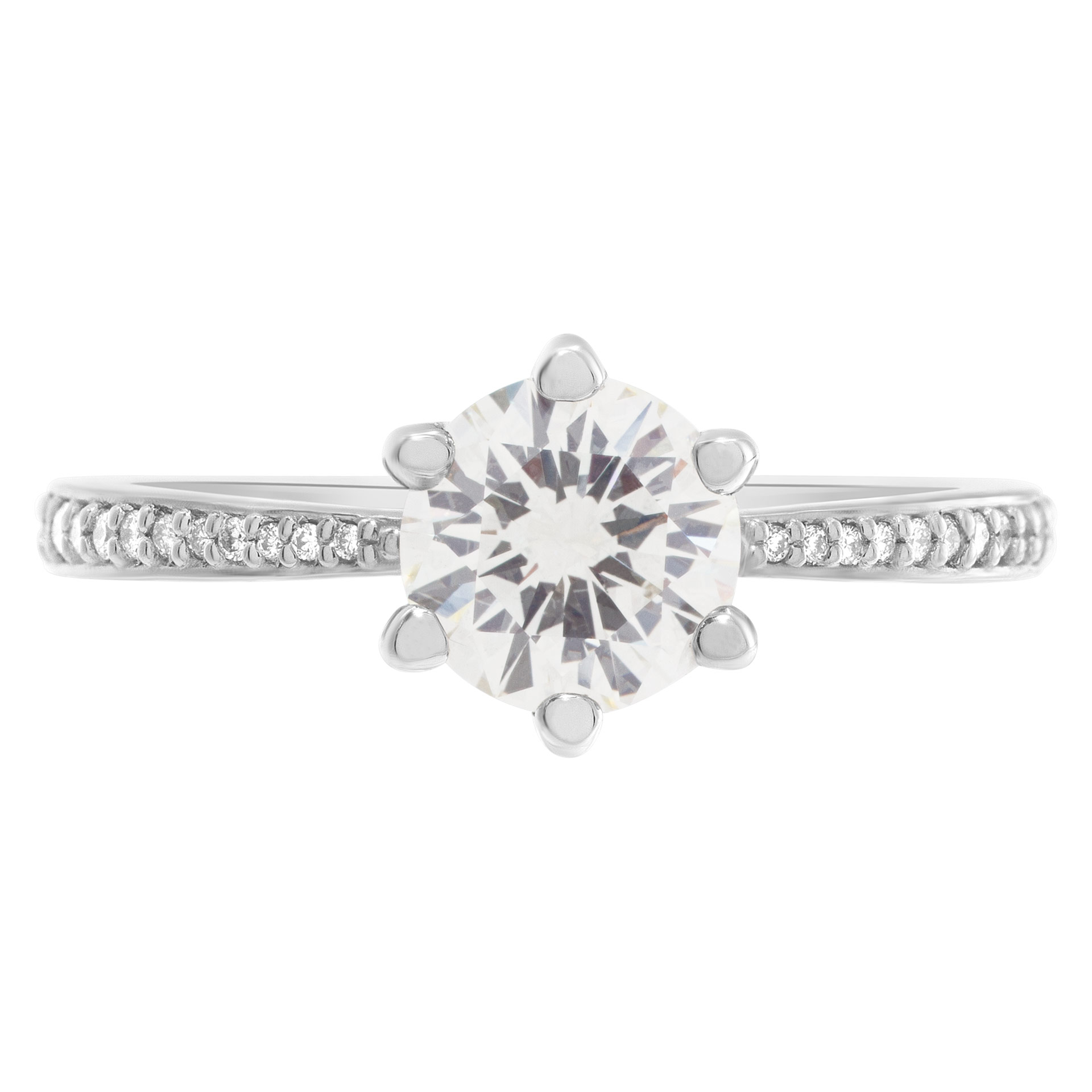 GIA certified round brilliant cut diamond  1.12 carat ring (M color, VS1 clarity) image 4