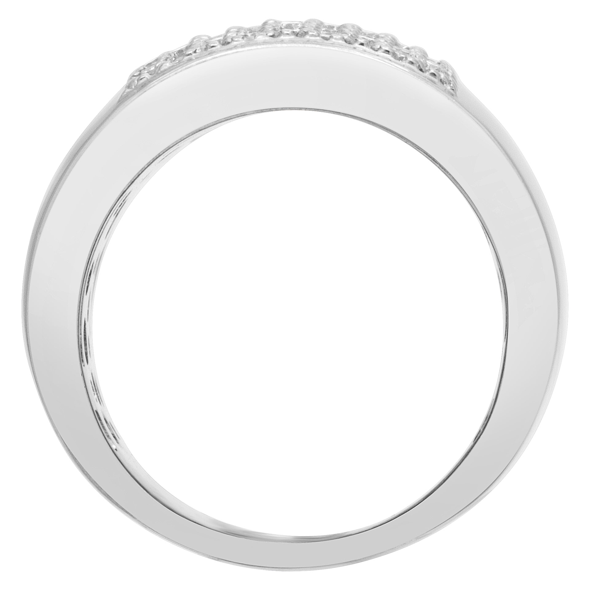 Wide diamonds band with over 1.50 carats round brilliant cut diamonds in 18K white gold. Size 7 image 3
