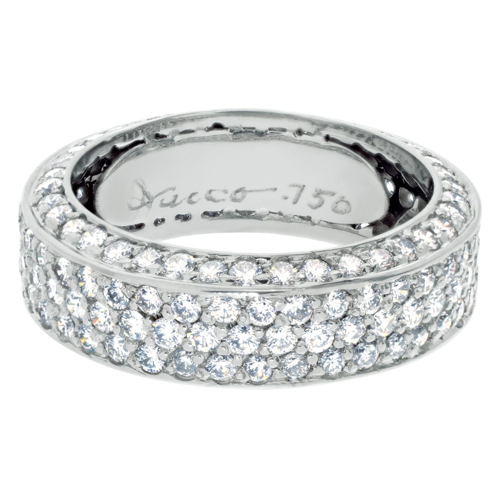 Pave Diamond Eternity Band and Ring with over 1.5 carats Diamonds set in 18K White gold image 4
