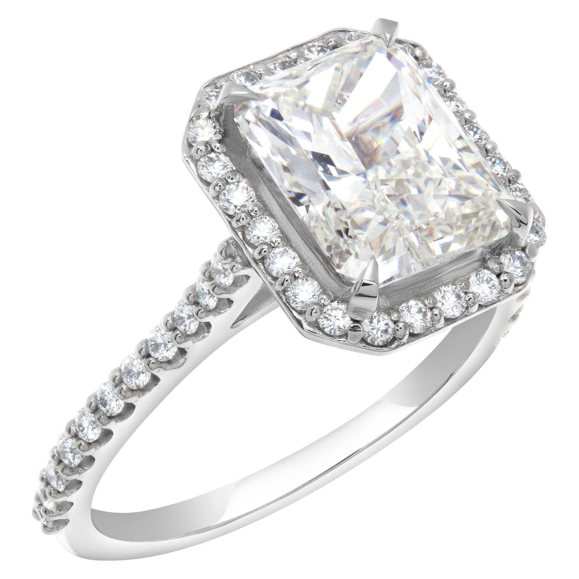 GIA certified cut- cornered rectangular modified brilliant cut diamond 3.01 carat (I color, VS2 clarity image 2