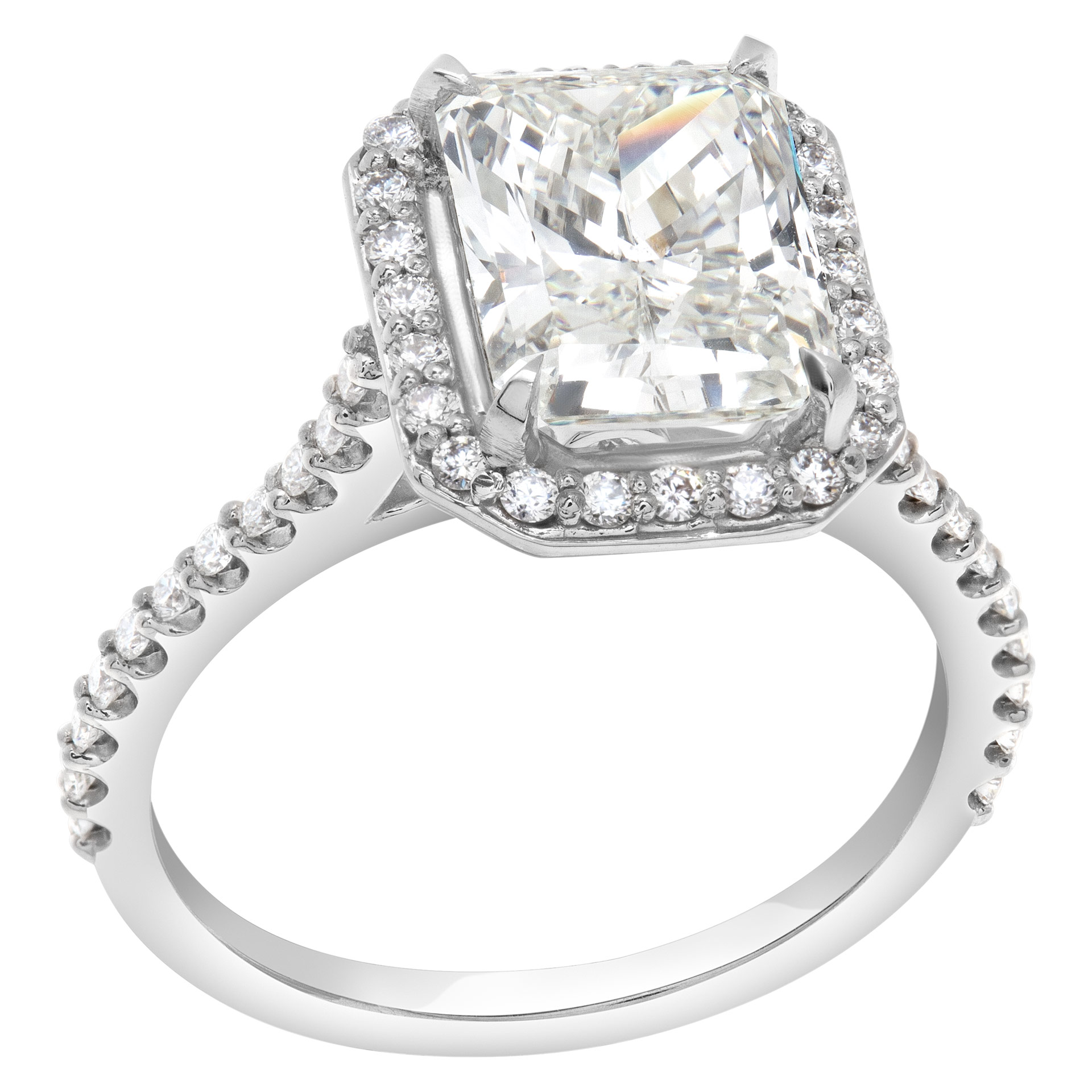GIA certified cut- cornered rectangular modified brilliant cut diamond 3.01 carat (I color, VS2 clarity image 3