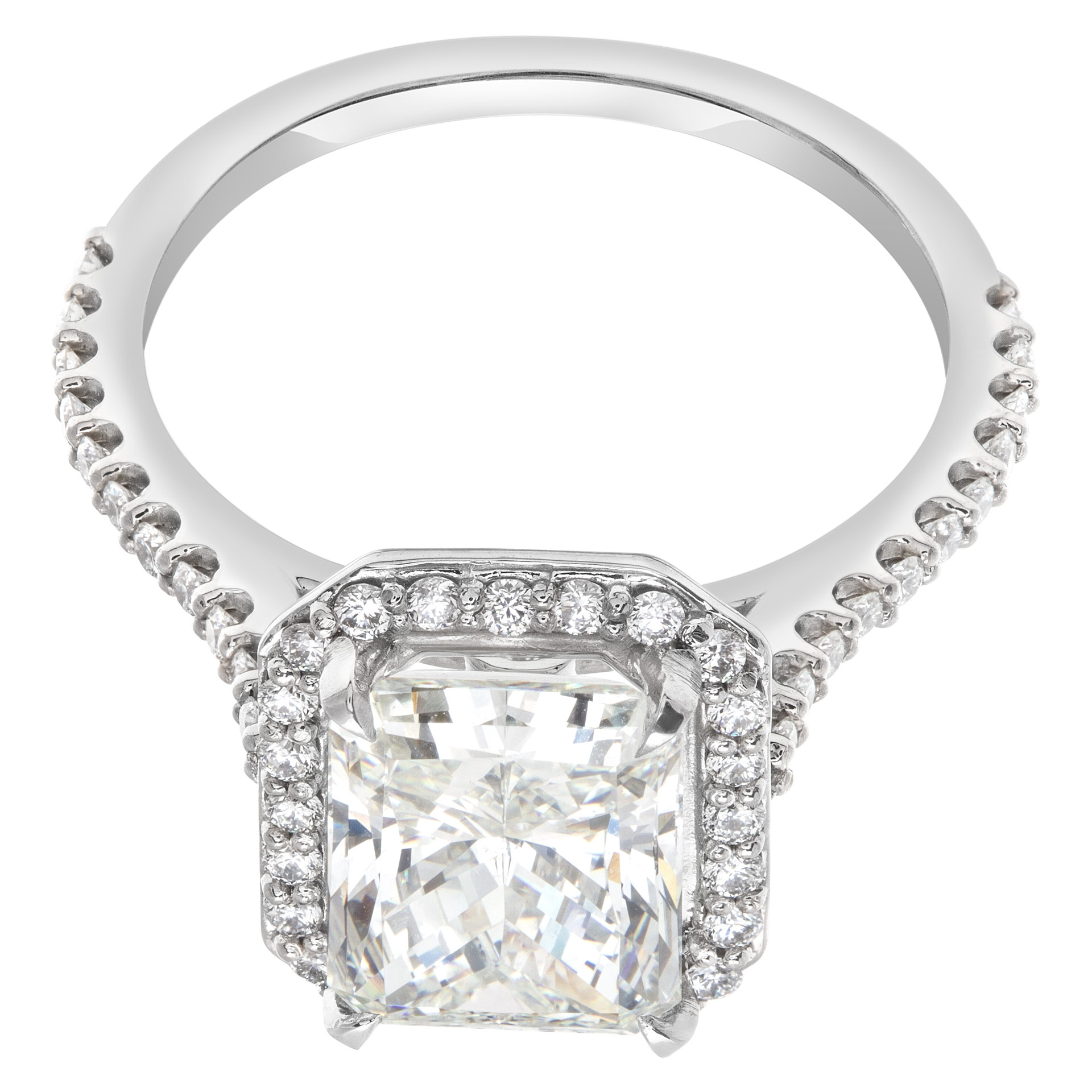 GIA certified cut- cornered rectangular modified brilliant cut diamond 3.01 carat (I color, VS2 clarity image 5