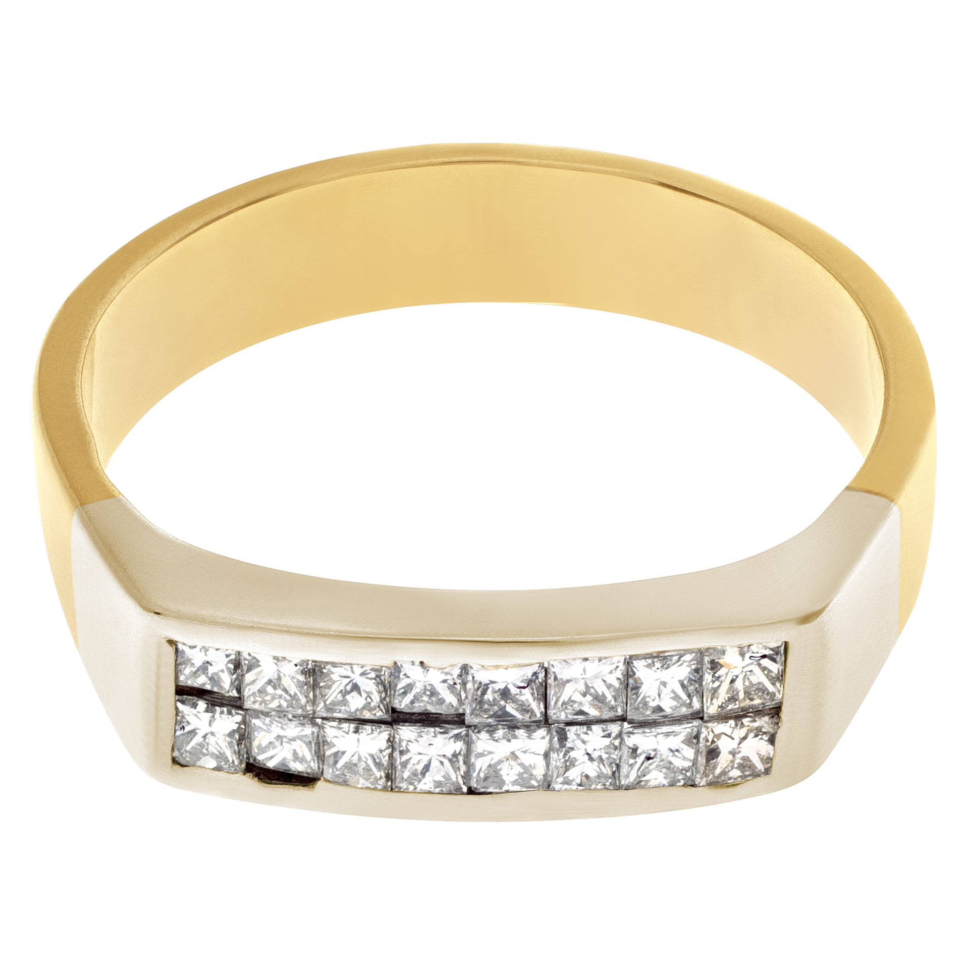 Mens diamond ring in 14k yellow gold with .64 cts in diamond accents image 3