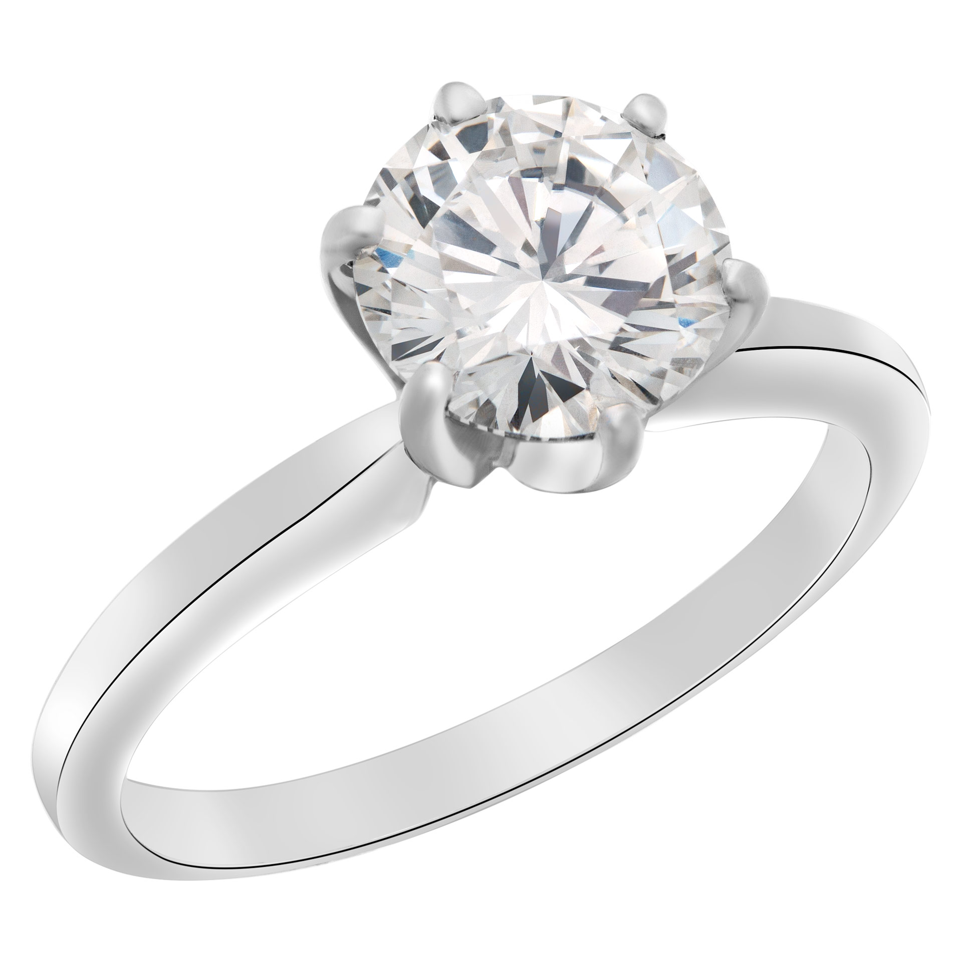GIA Certified round brilliant cut diamond ring 1.51 carat (E color, VS2 clarity) solitaire ring in platinum image 2