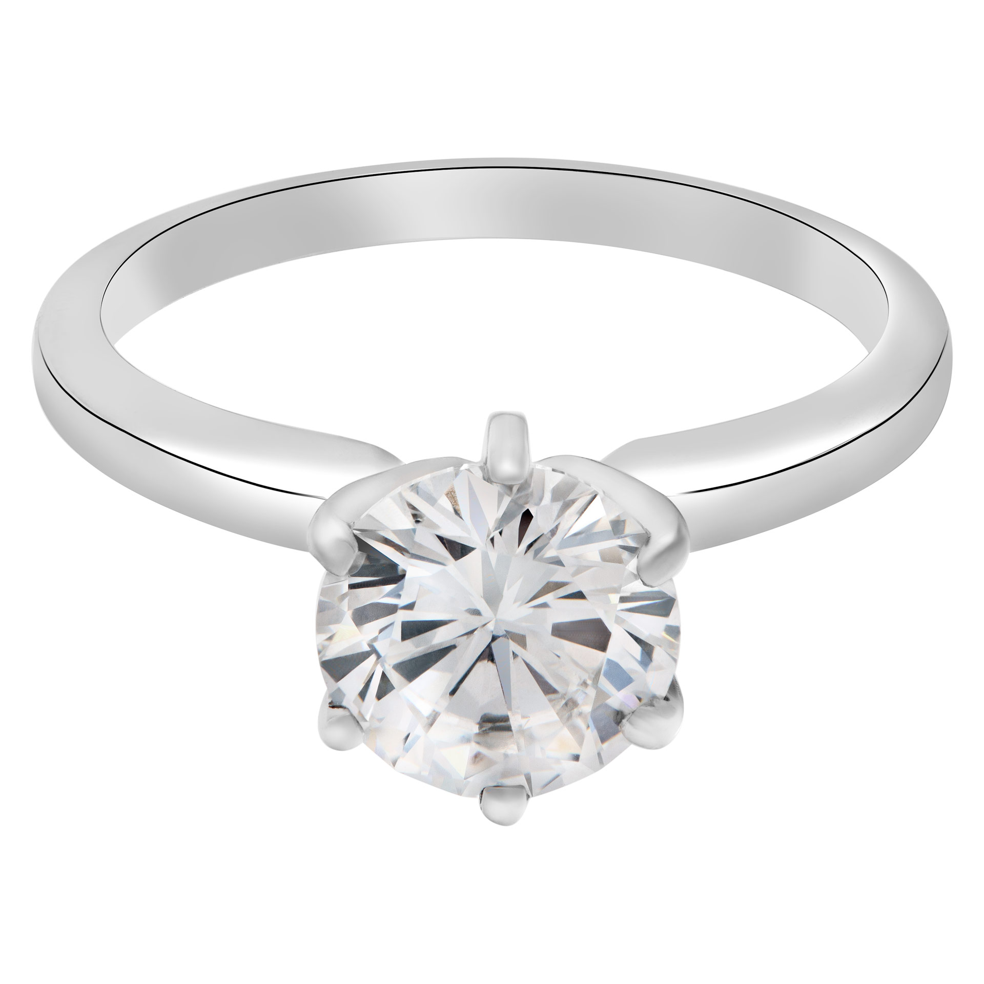 GIA Certified round brilliant cut diamond ring 1.51 carat (E color, VS2 clarity) solitaire ring in platinum image 3