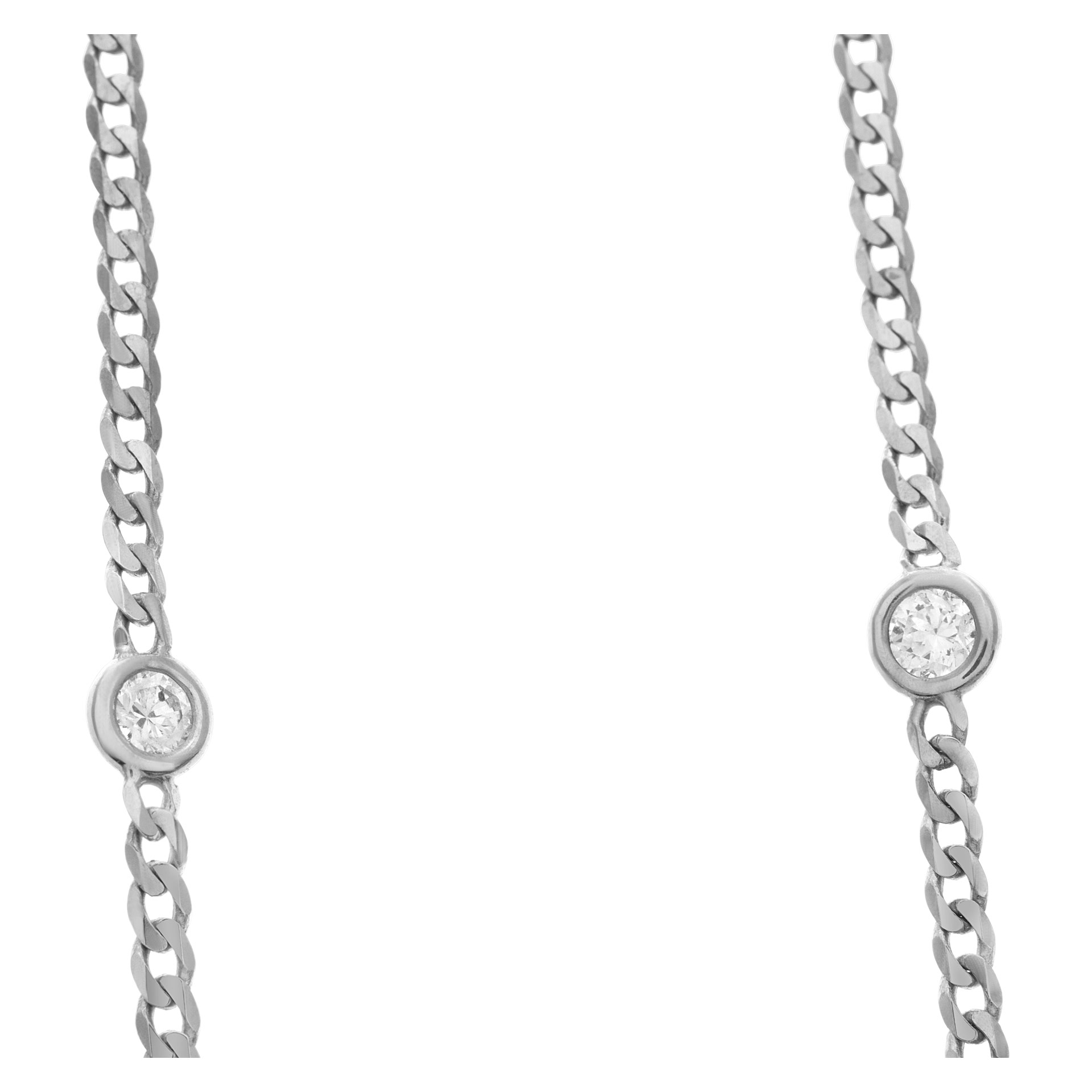 "Diamonds by the Yard" chain/necklace in 14k white gold. With 15 bezeled round brilliant cut diamonds, total approx. weight:1.66 carat. 24". image 3