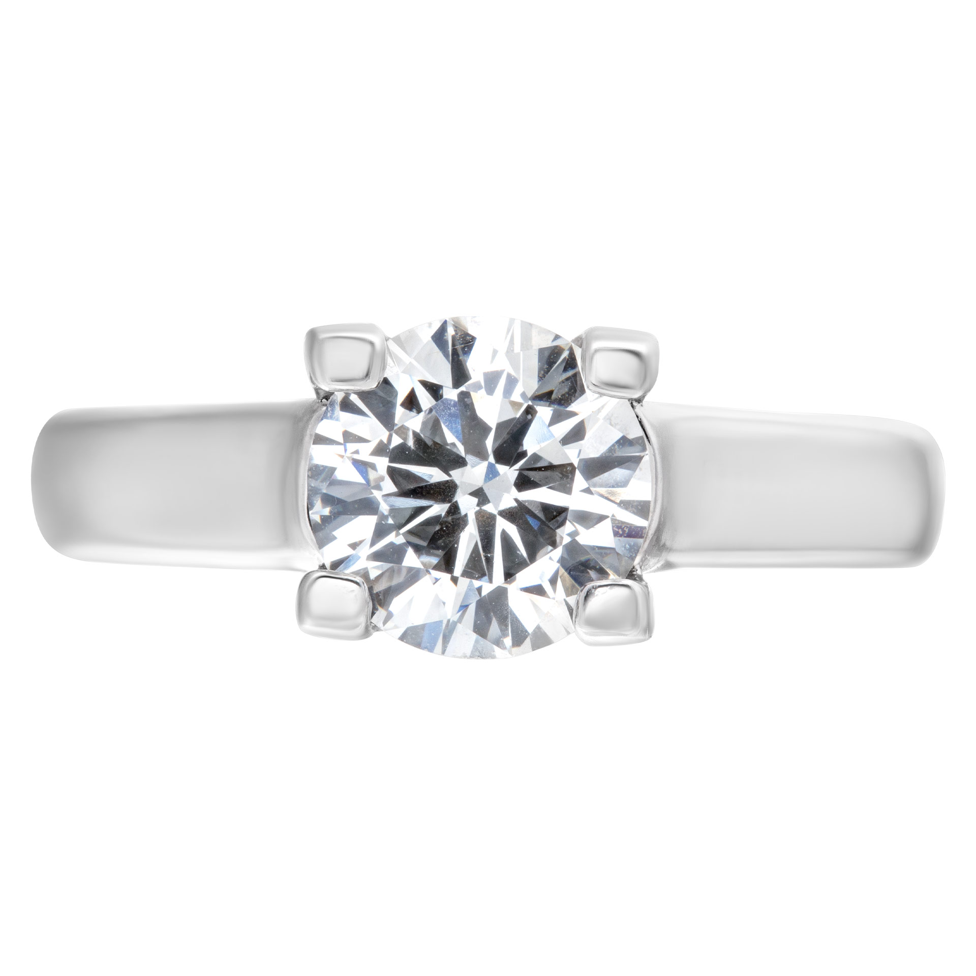 GIA certified round brilliant cut diamond 1.51 carat (I color, VS2 clarity) ring image 1