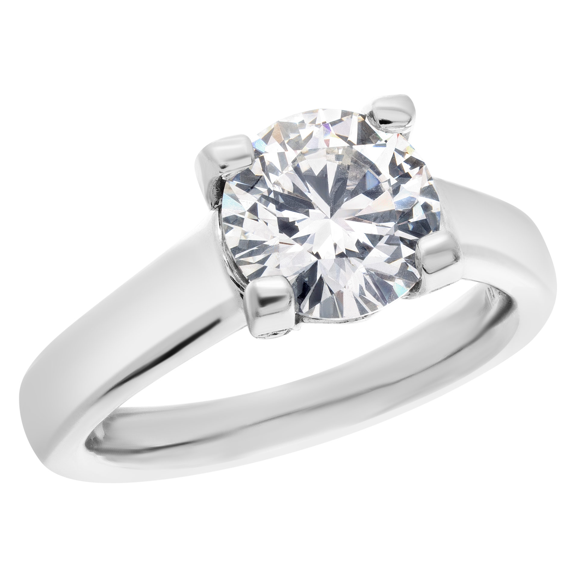GIA certified round brilliant cut diamond 1.51 carat (I color, VS2 clarity) ring image 2