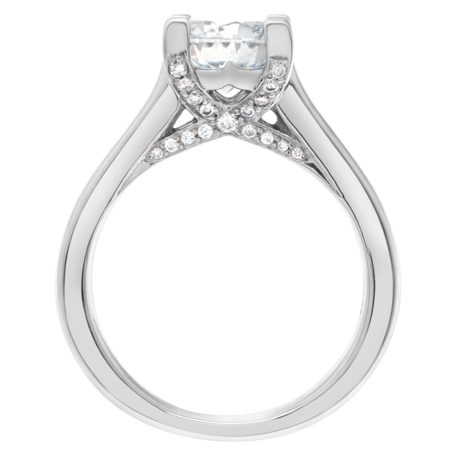 GIA certified round brilliant cut diamond 1.51 carat (I color, VS2 clarity) ring image 4
