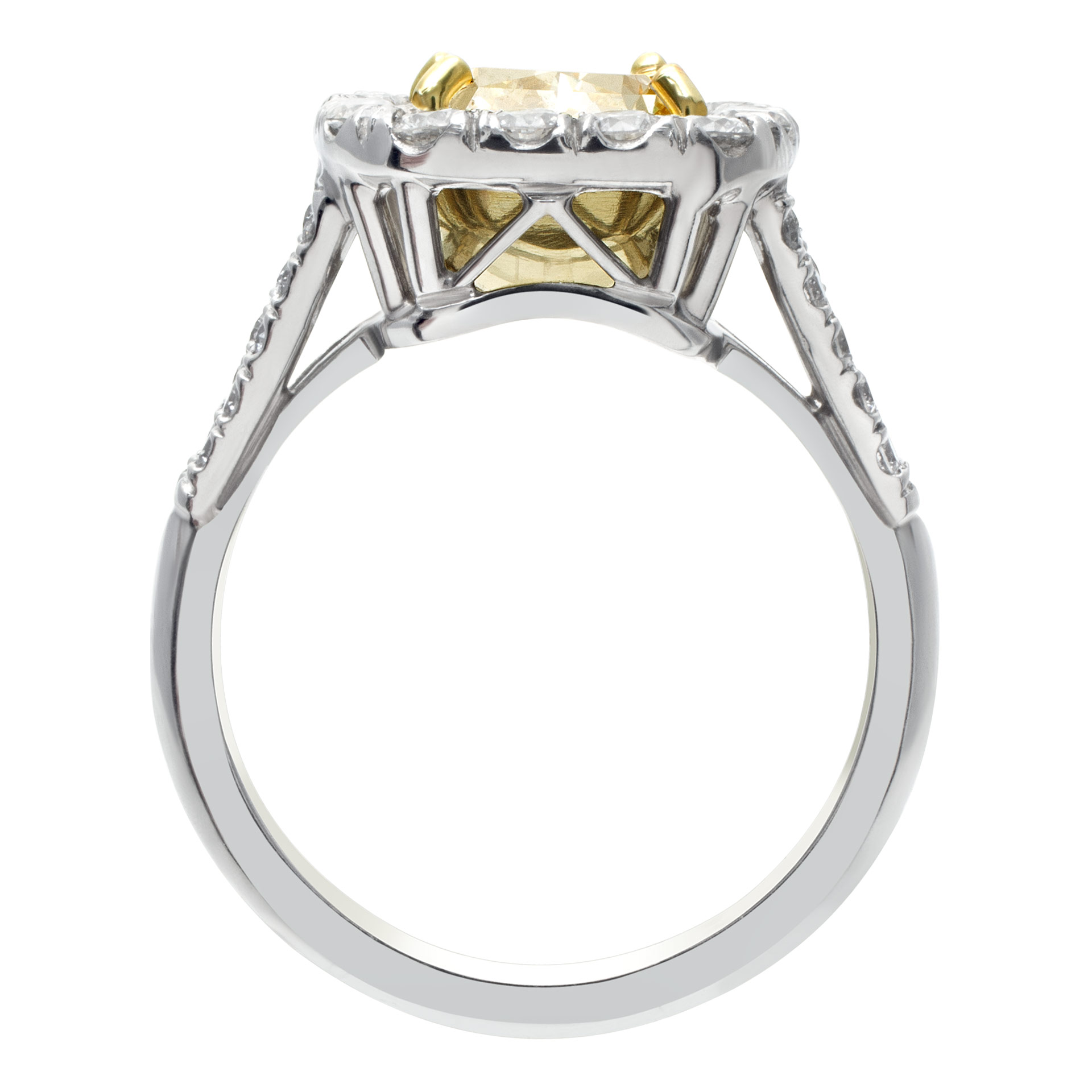 GIA certified 3.02 ct diamond ring fancy light yellow VVS2 clarity image 3